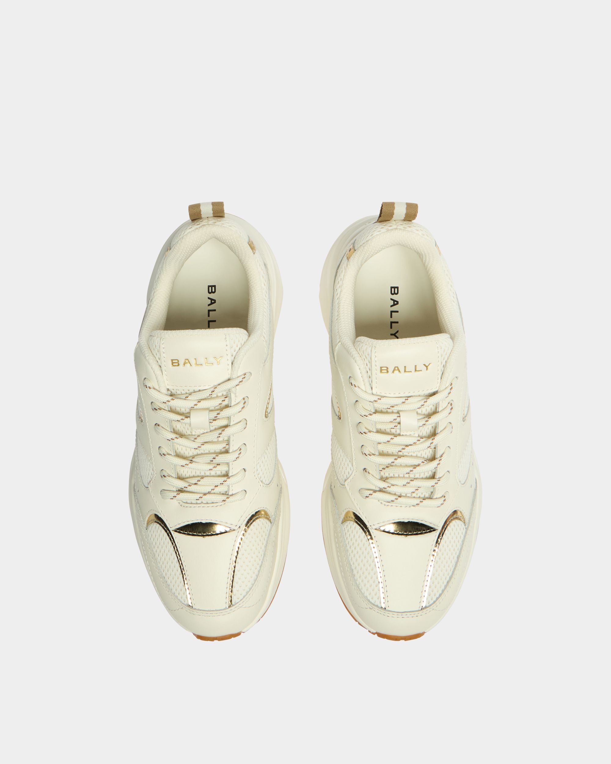 Bally Global - Woge スニーカー アイボリー＆ゴールドファブリック - ホワイト