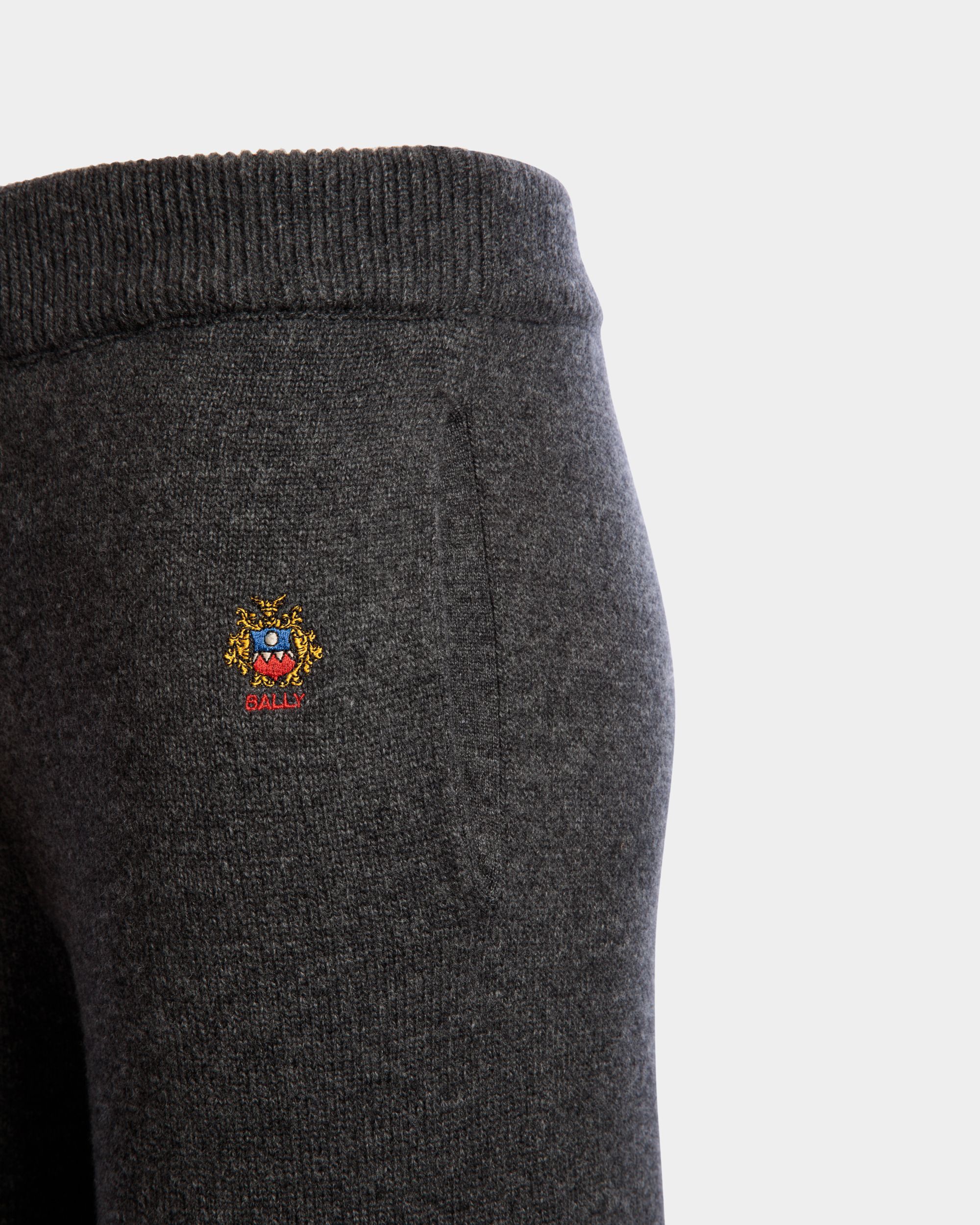 Bally Global - Knit Pants In Dark Grey Wool And Cashmere - Grey
