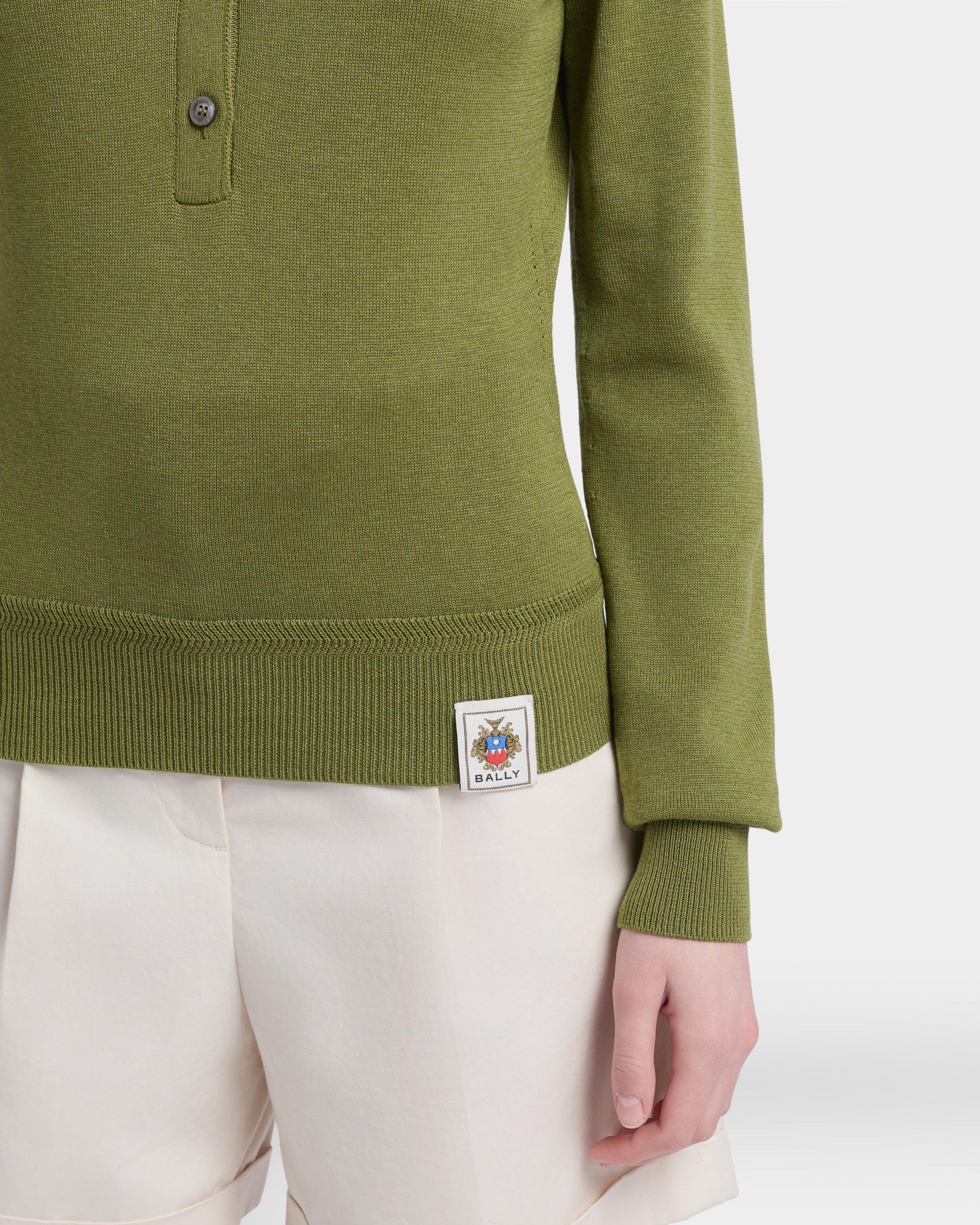 Bally Global - Polo Shirt in Matcha Green Cotton And Silk - Green