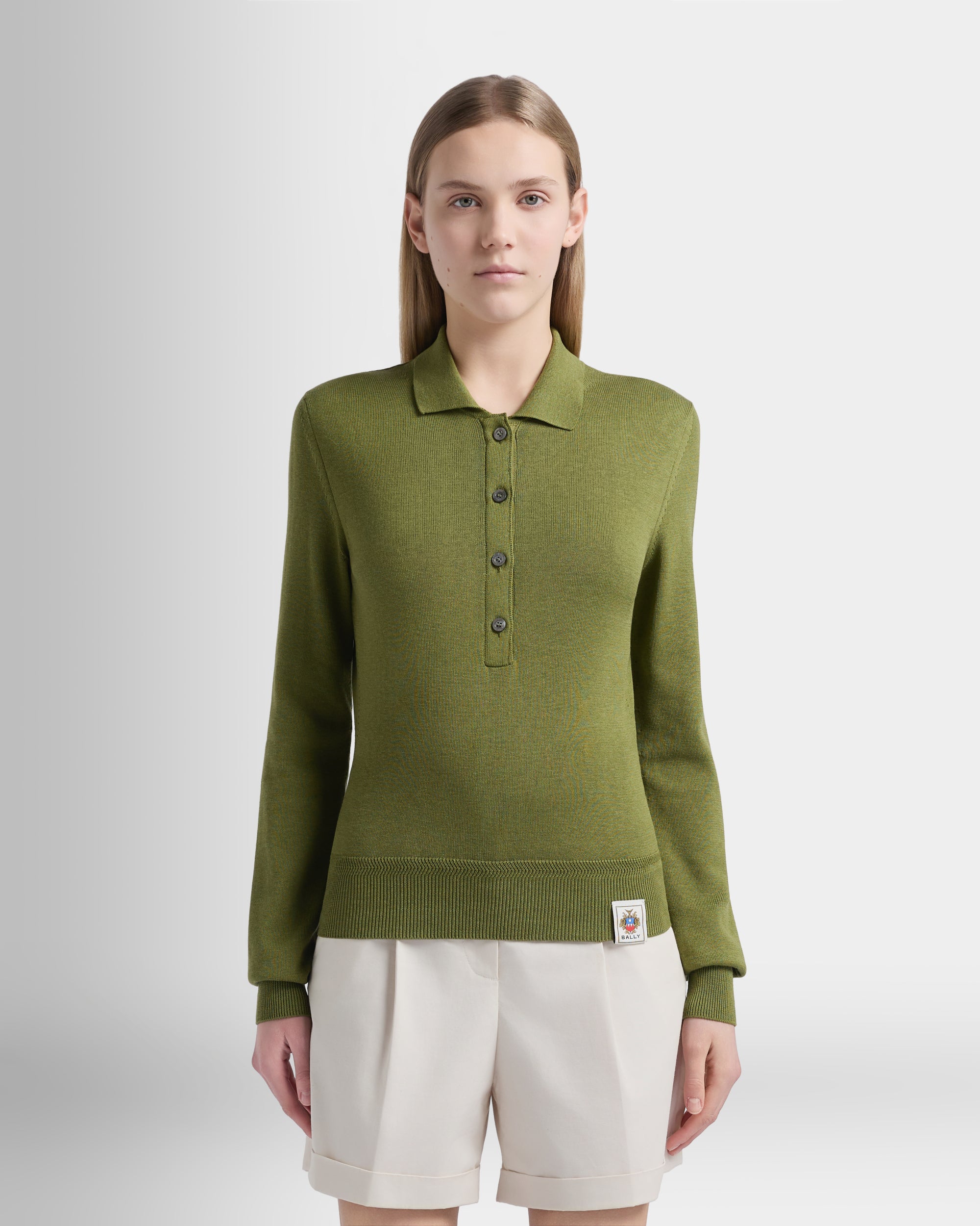 Bally Global - Polo Shirt in Matcha Green Cotton And Silk - Green