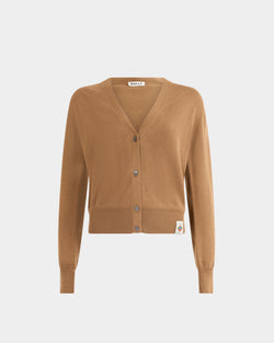 Cardigan in Camel Cotton and Silk