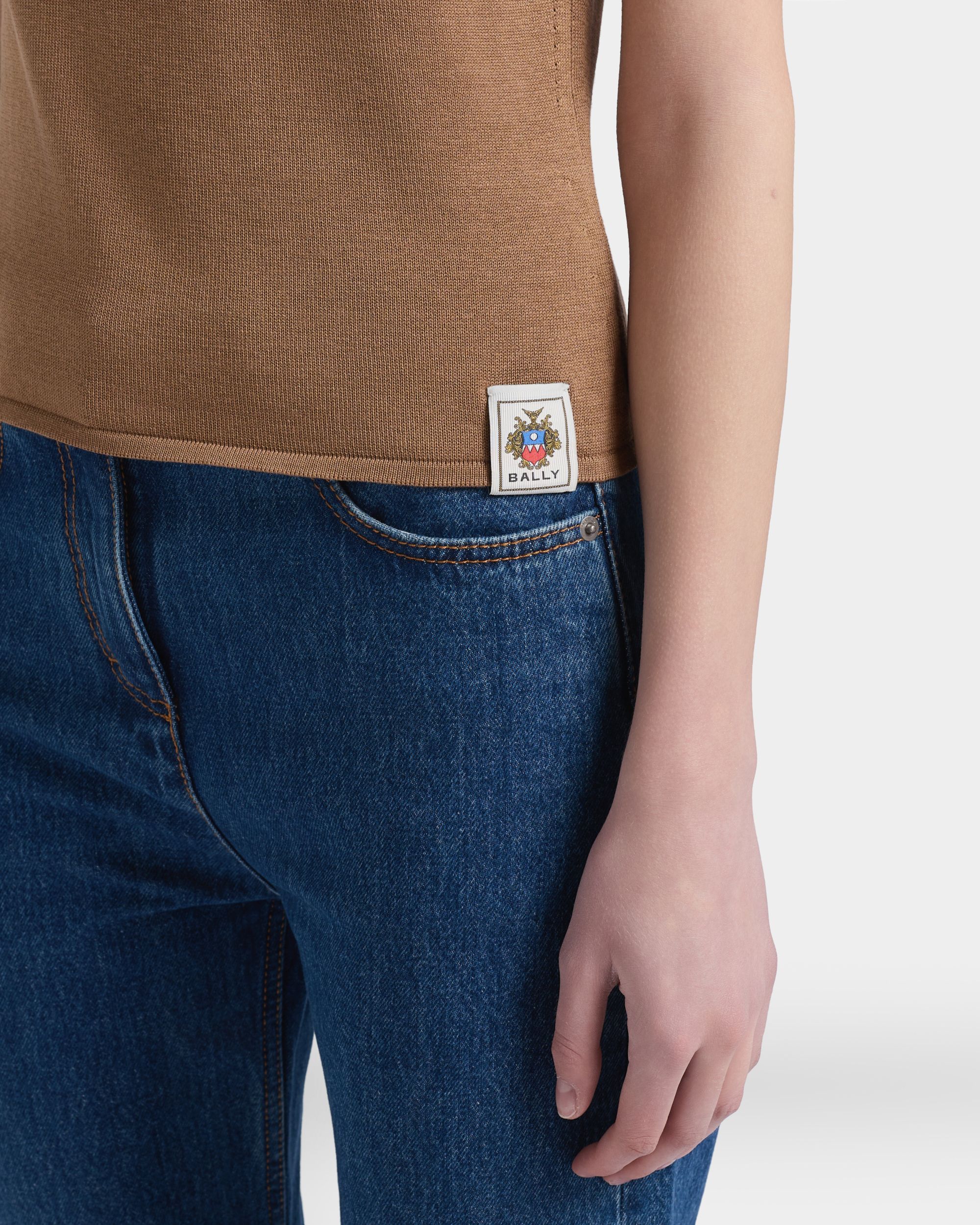 Bally Global - Knit Top in Camel Cotton And Silk - Beige