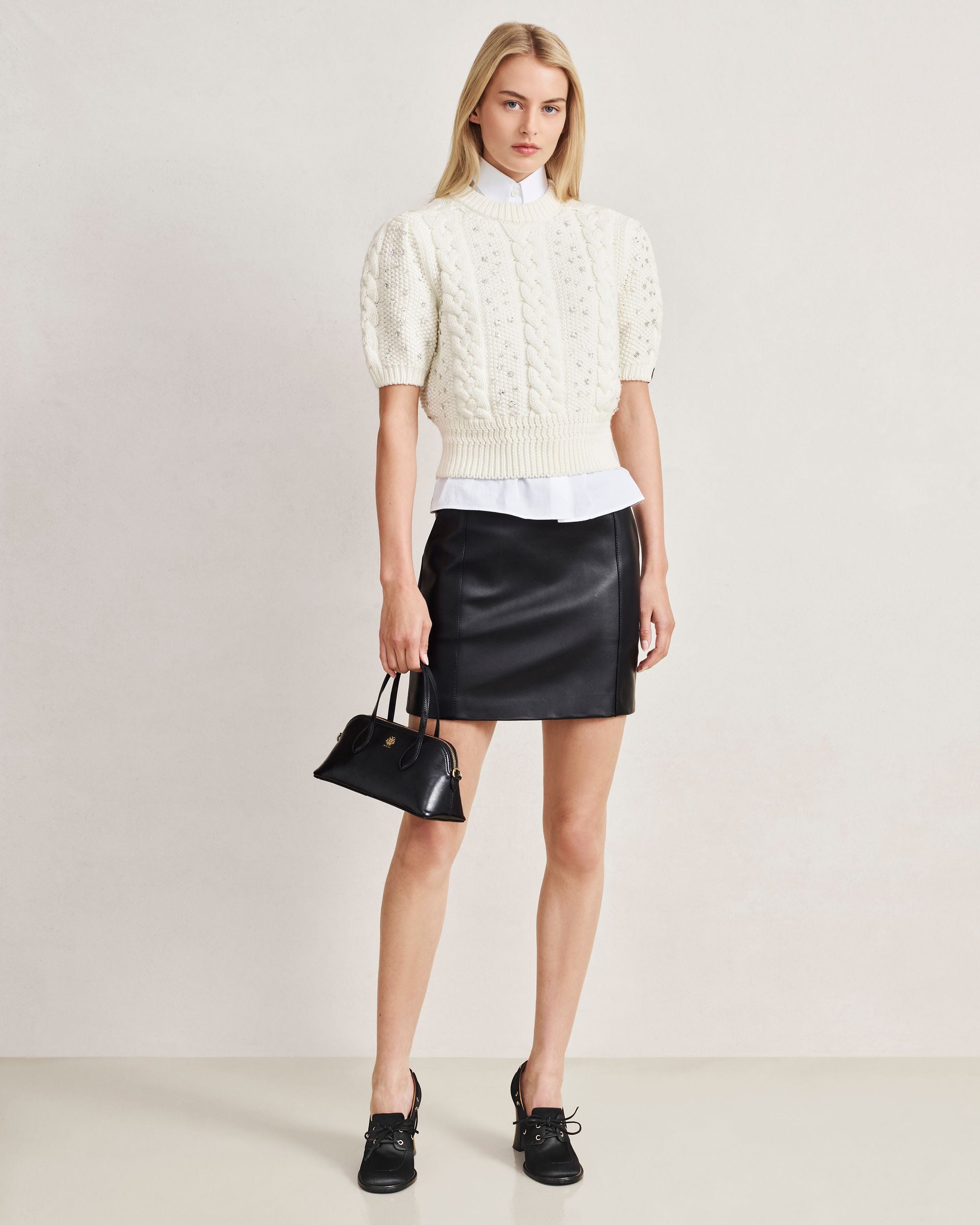 Bally Global - クリスマス ラインストーン入りTシャツ アイボリーウール - ホワイト