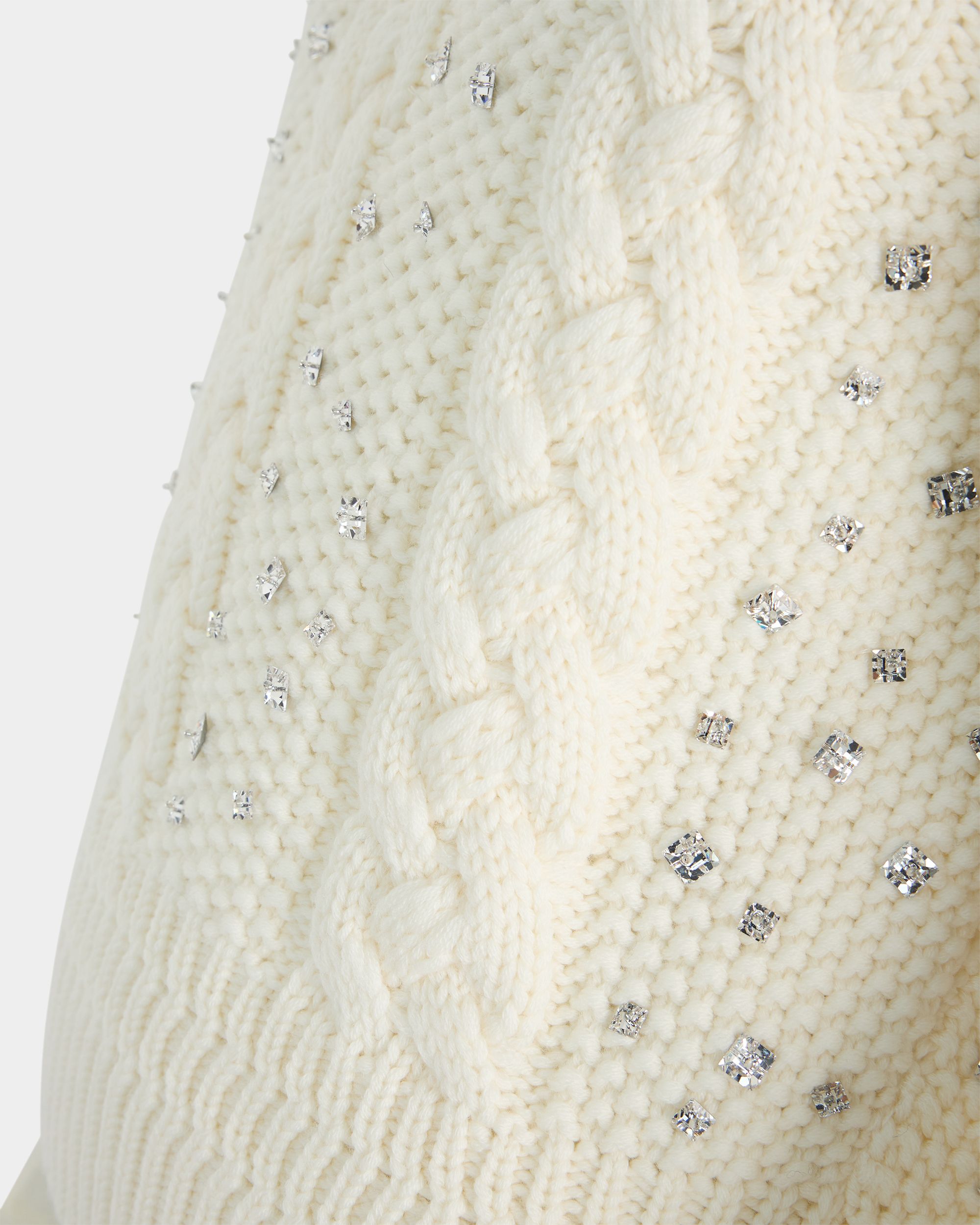 Bally Global - クリスマス ラインストーン入りTシャツ アイボリーウール - ホワイト