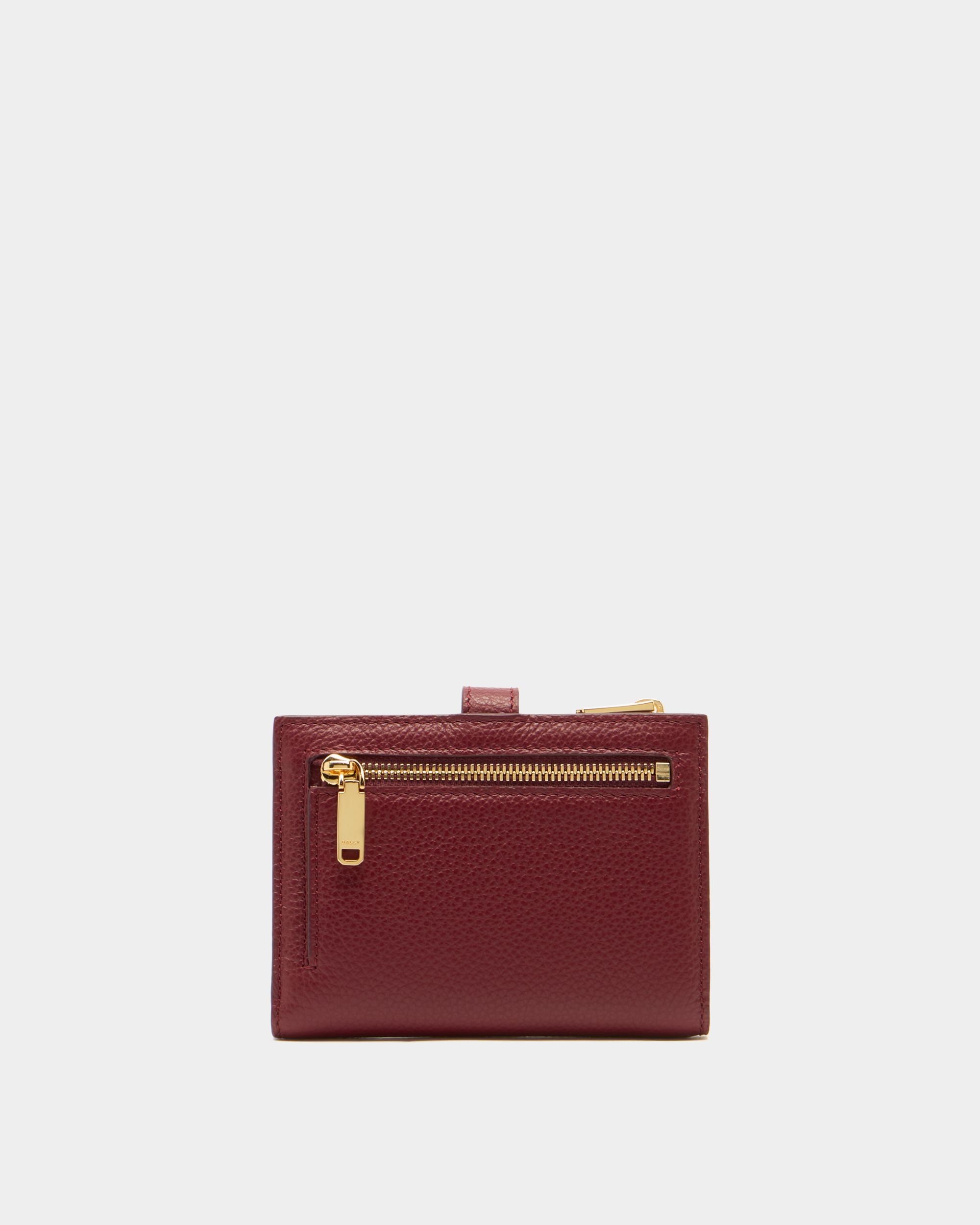 Bally Global - Lock Me Wallet in Ruby Red Grained Leather - Red