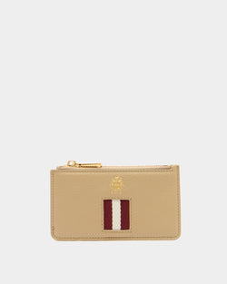 Hera ジップカードホルダー ライトベージュグレインレザー Bally Ribbon