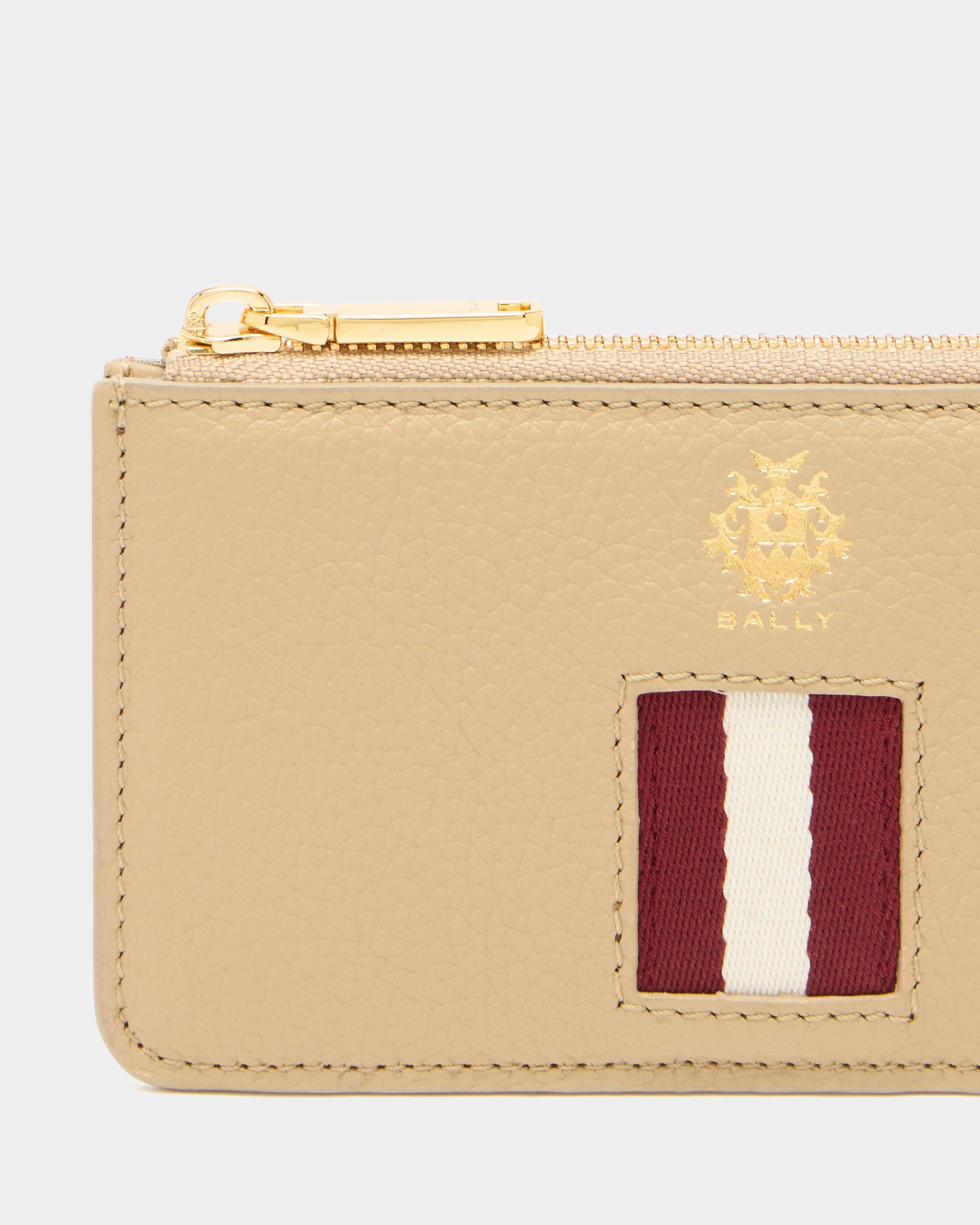 Bally Global - Hera ジップカードホルダー ライトベージュグレインレザー Bally Ribbon - ベージュ