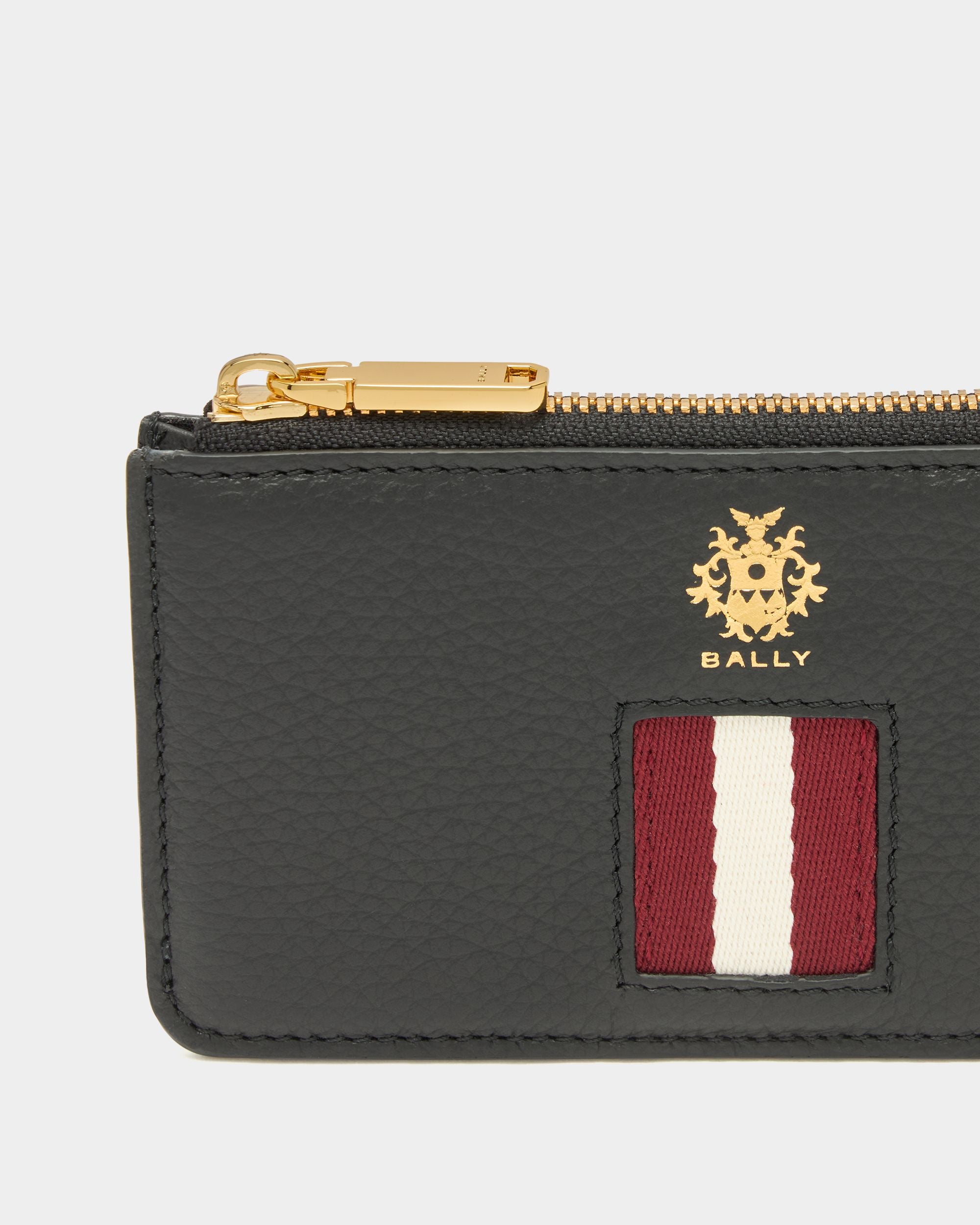 Bally Global - Hera ジップ カードホルダー ブラックグレインレザー Bally Ribbon - ブラック