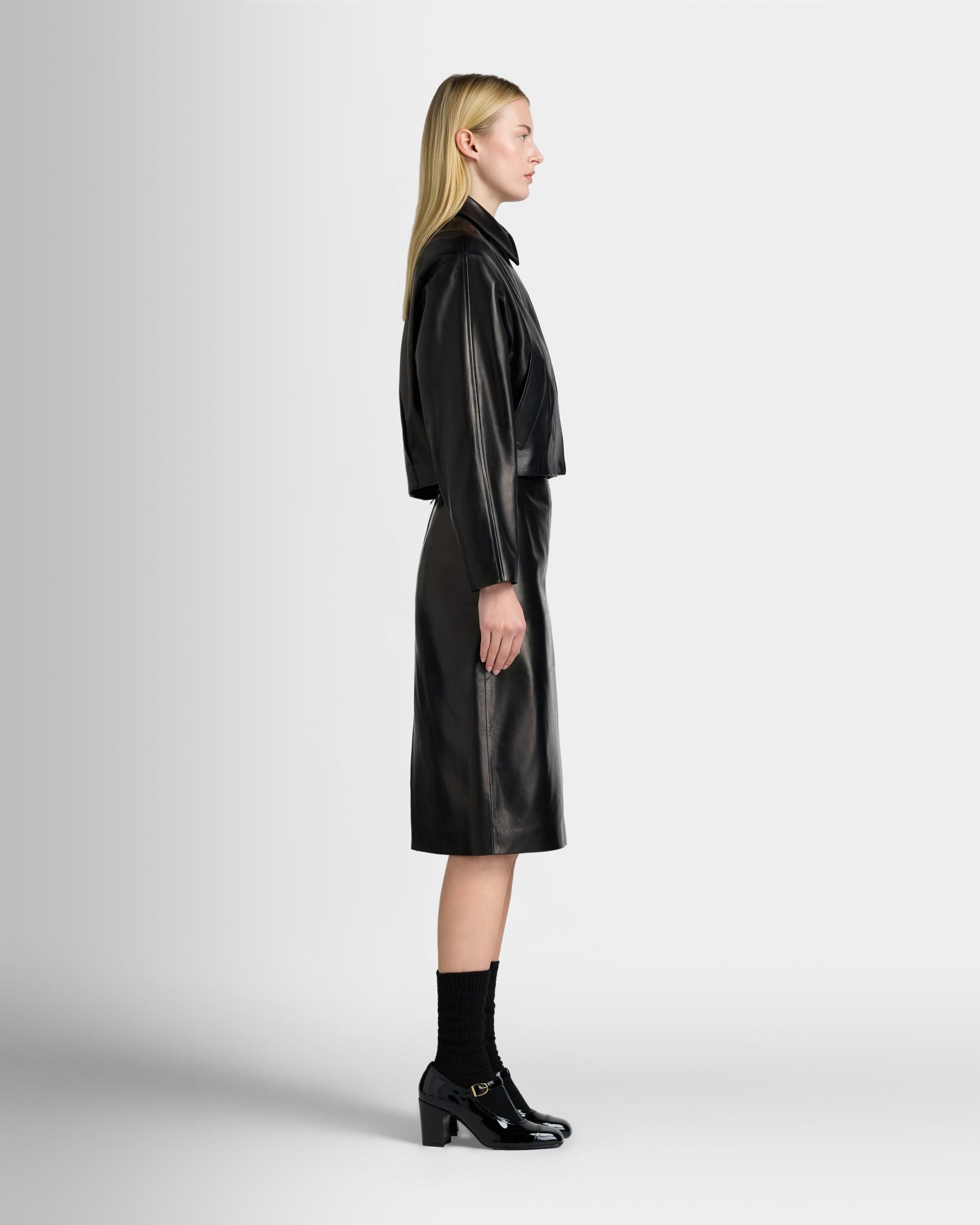 Bally Global - ミディスカート ブラック レザー - ブラック