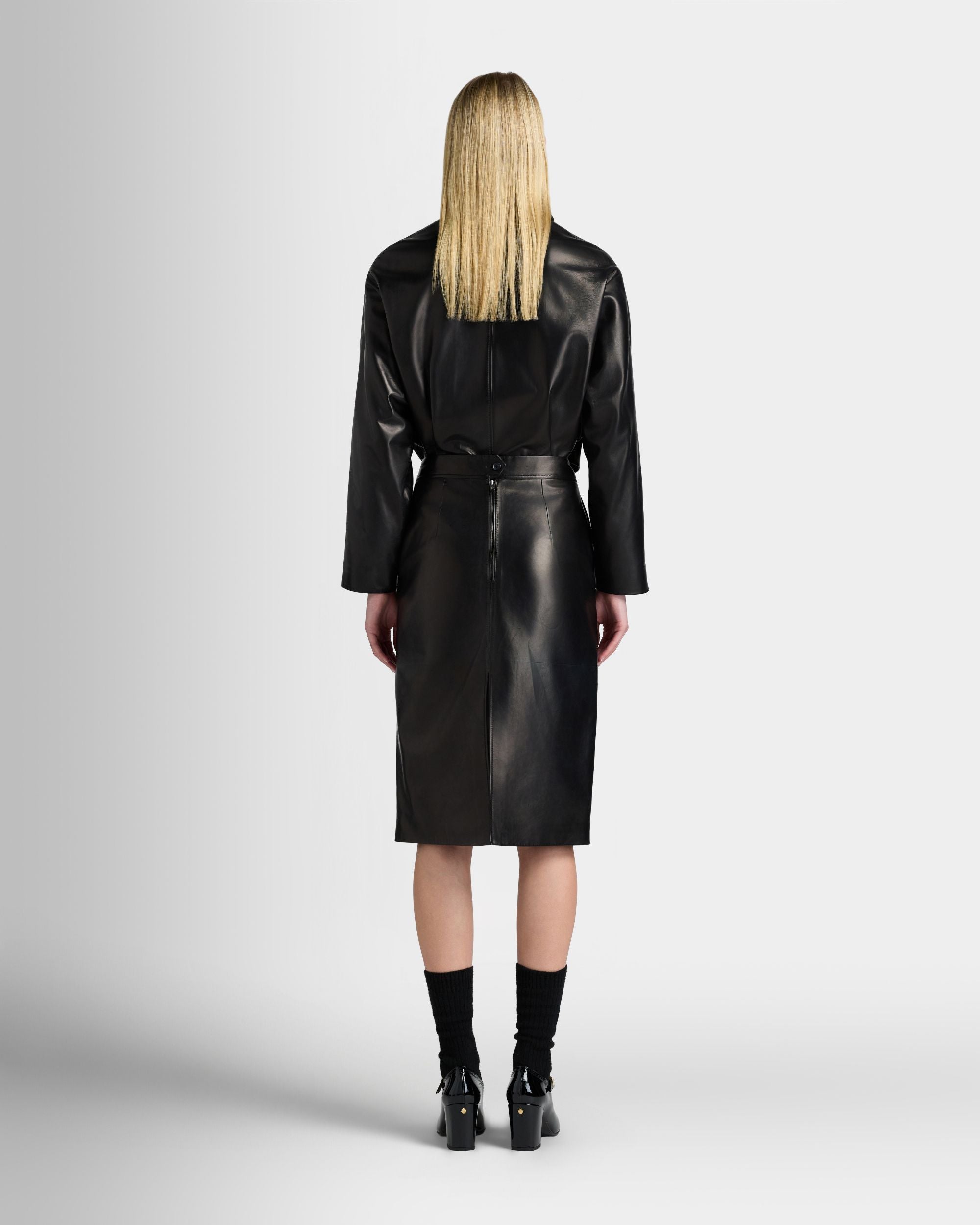 Bally Global - ミディスカート ブラック レザー - ブラック