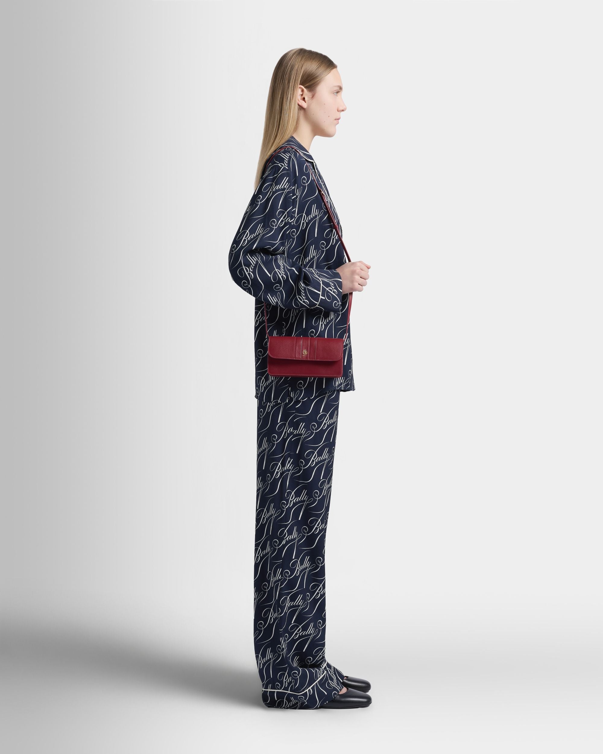 Bally Global - Signature フォーンウォレット ルビーレッドレザー - レッド