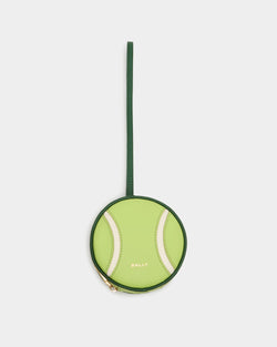 Tennis Capsule Coin Purse in Green Leather