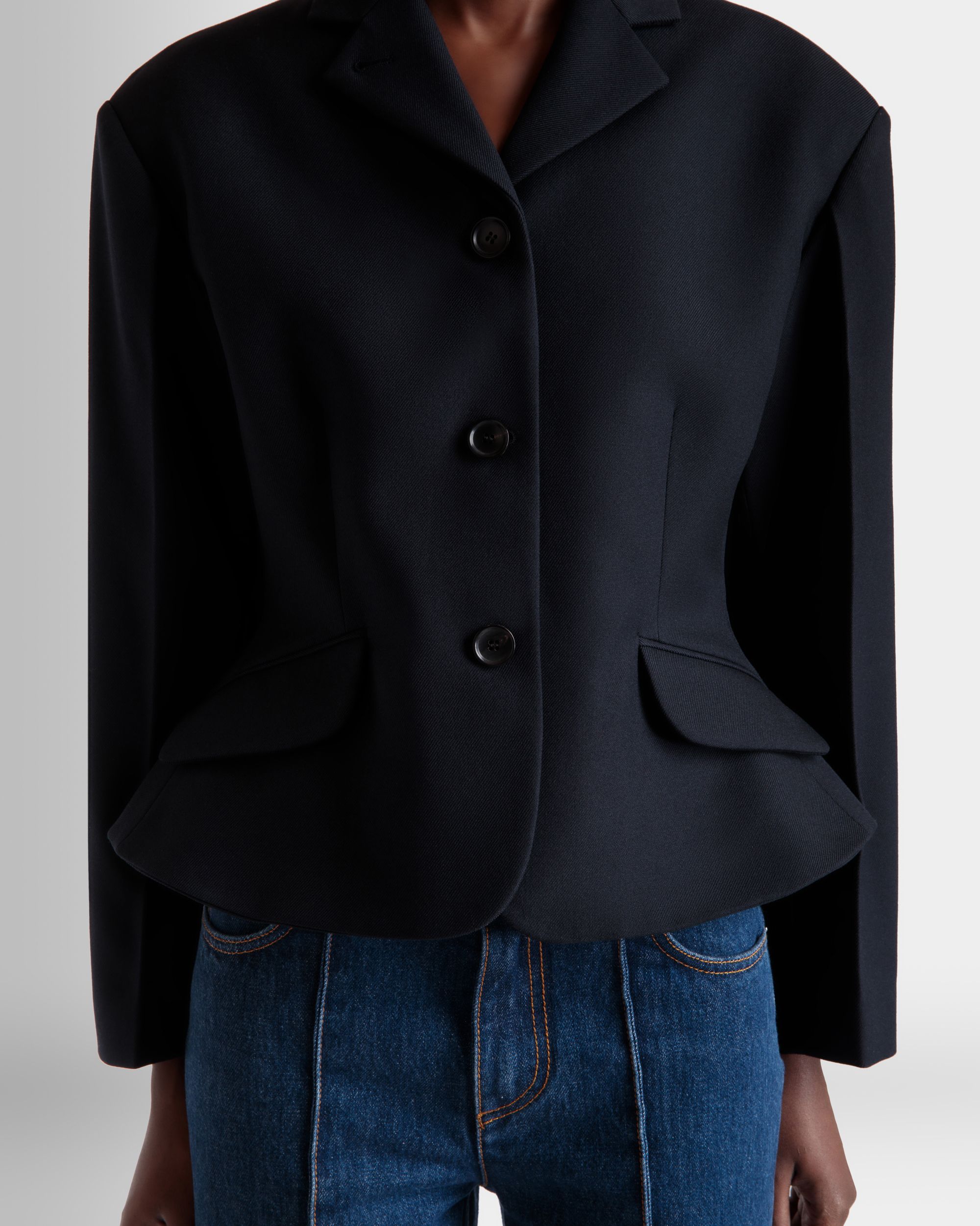 Bally Global - Blazer in Navy Blue Wool - Blue