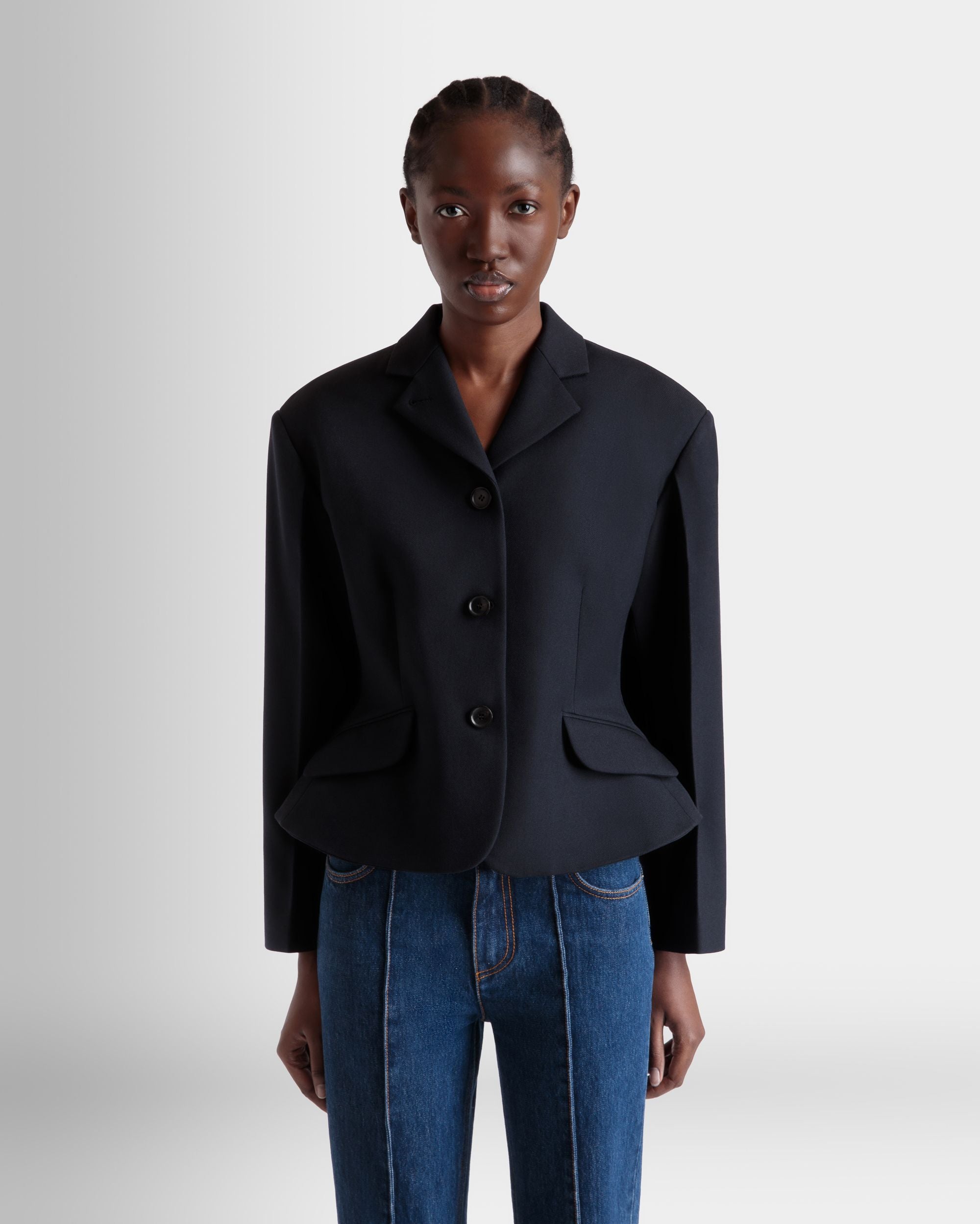 Bally Global - Blazer in Navy Blue Wool - Blue