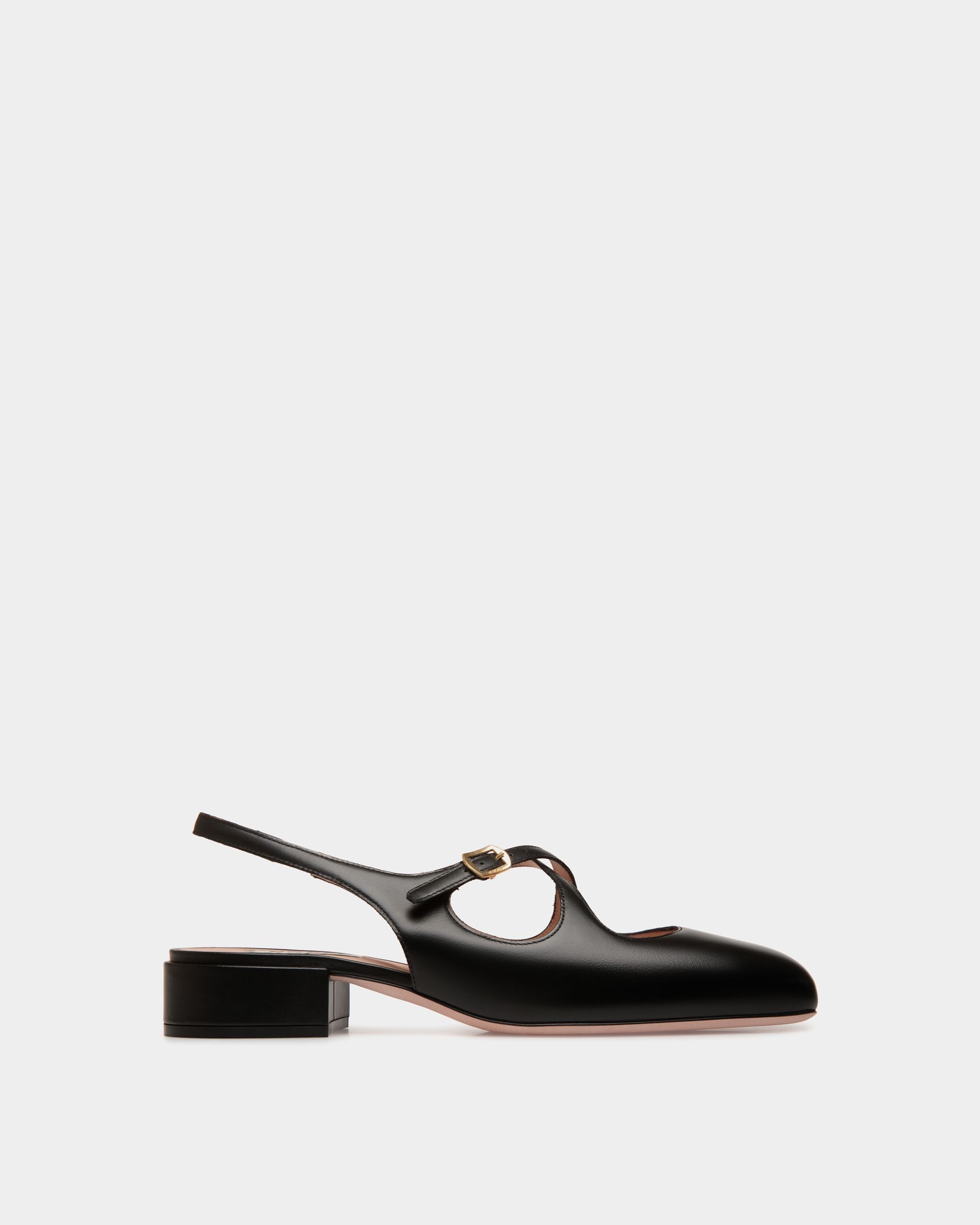 Bally Global - Ballyrina Slingback Pump in Black Leather - Black