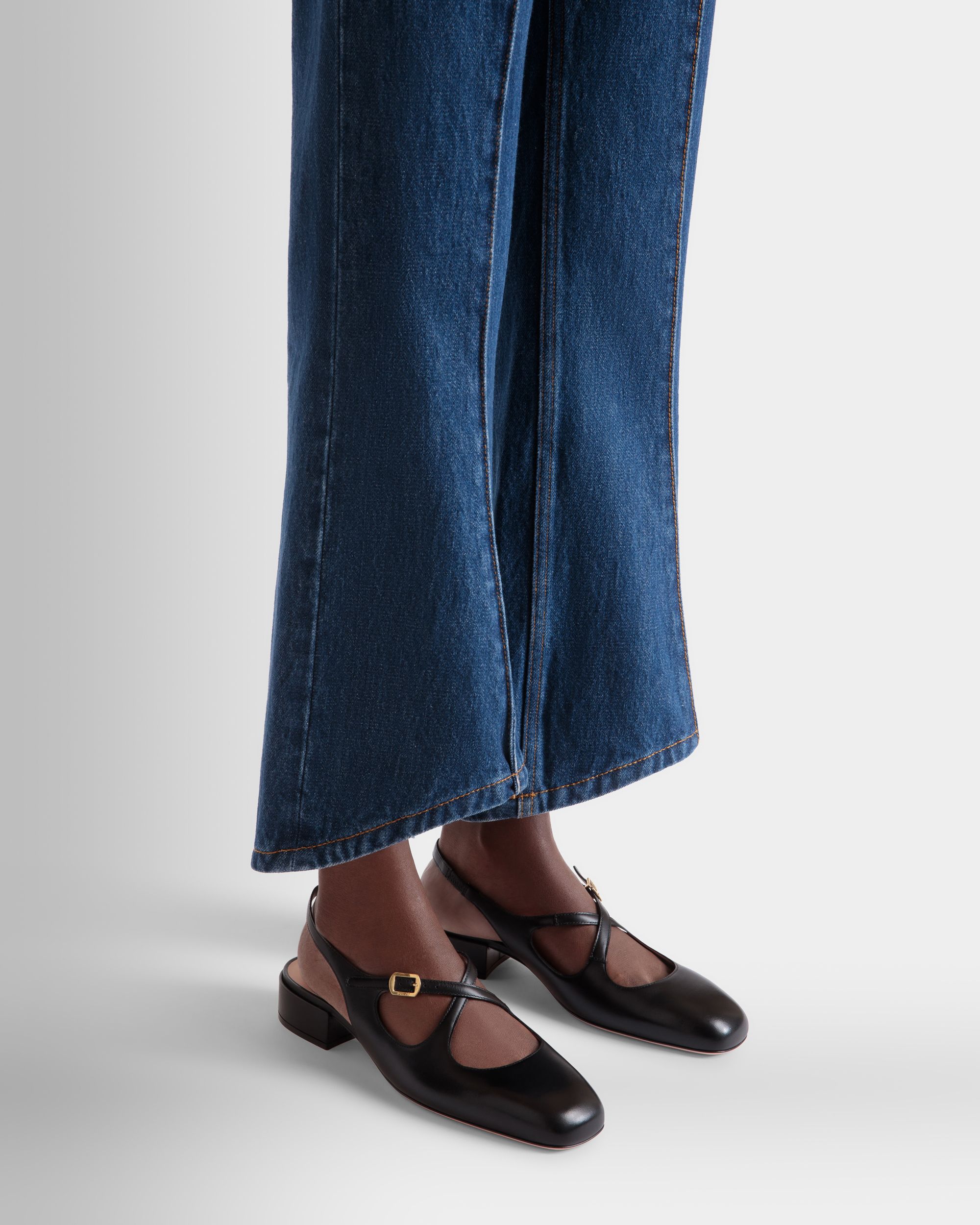 Bally Global - Ballyrina Slingback Pump in Black Leather - Black