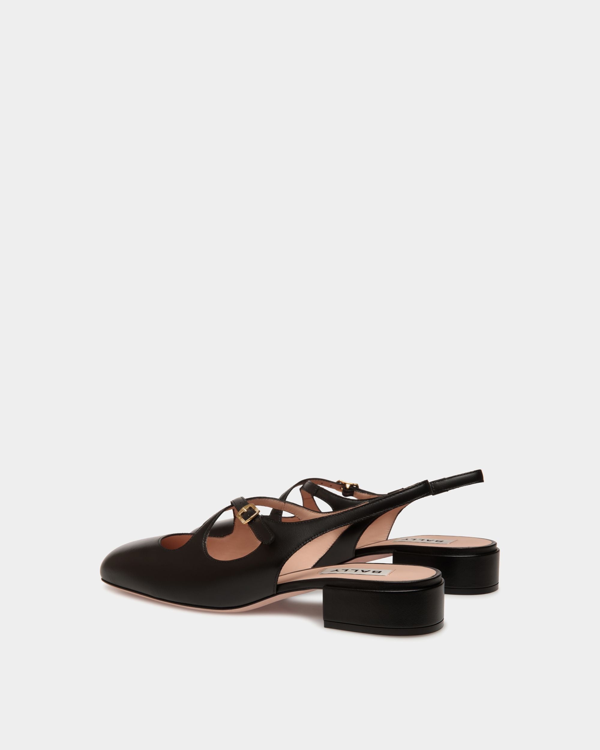 Bally Global - Ballyrina Slingback Pump in Black Leather - Black