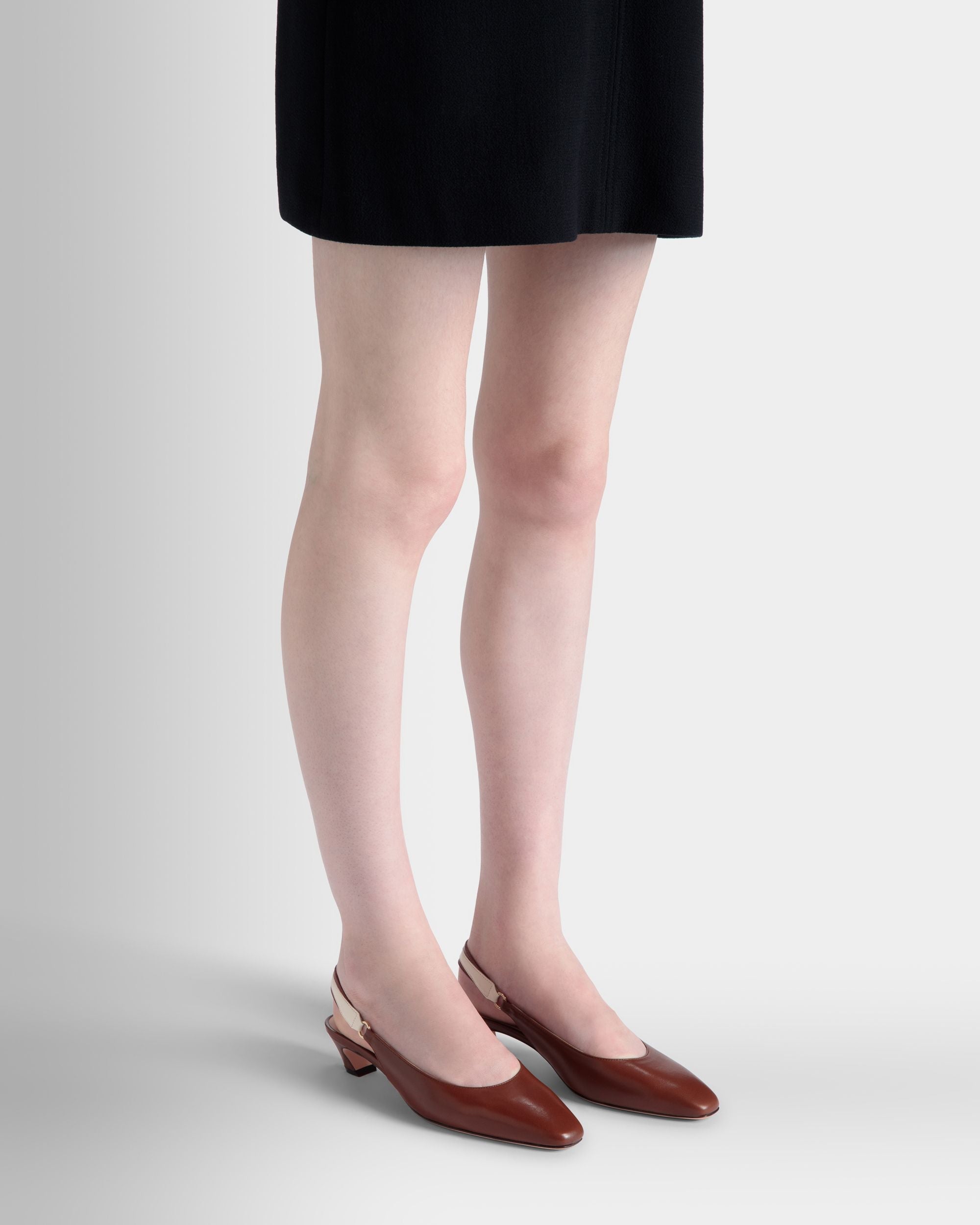 Bally Global - Sylt Slingback Pump In Brown Nappa Leather - Brown