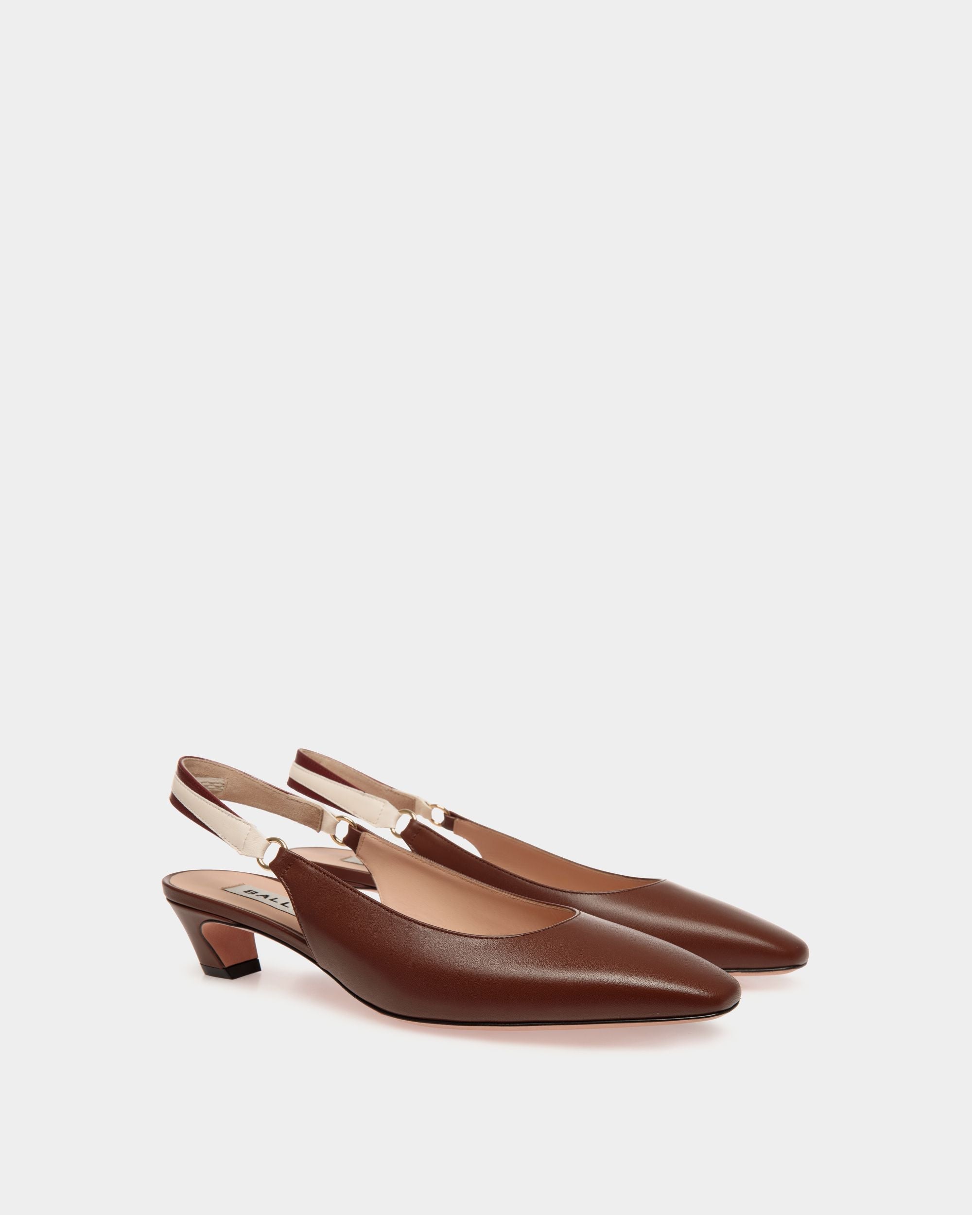 Bally Global - Sylt Slingback Pump In Brown Nappa Leather - Brown