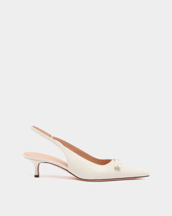 Nadel Slingback Pump in White Leather