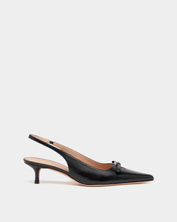 Nadel Slingback Pump in Black Leather
