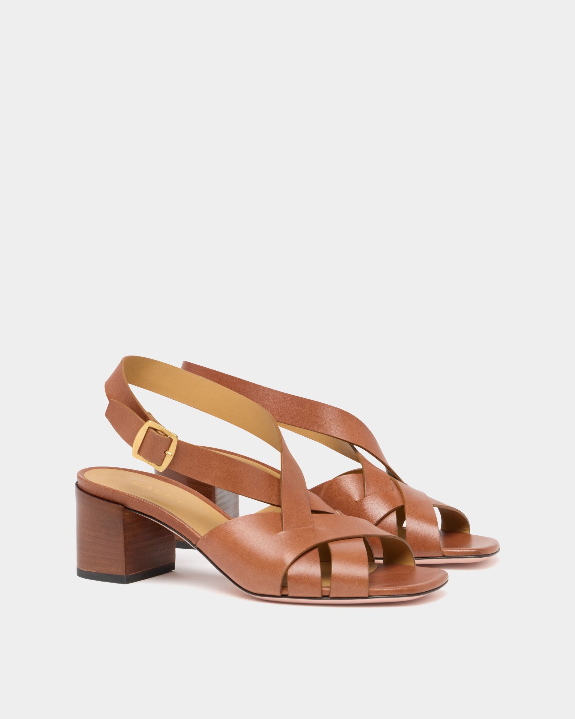 Bally Global - Essence サンダル アンバーブラウンレザー - ブラウン