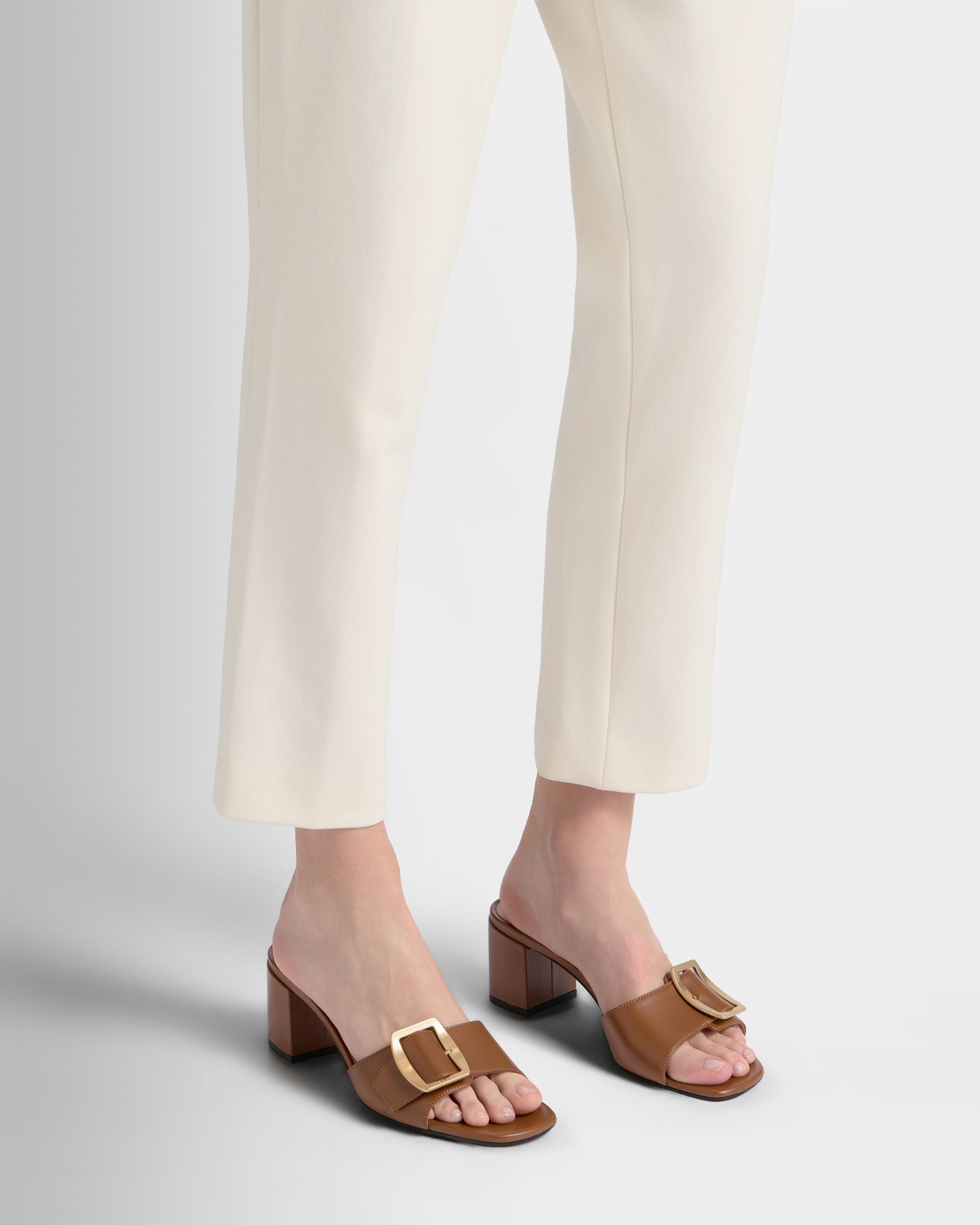 Bally Global - Boucle ミュール アンバーブラウンレザー - ブラウン