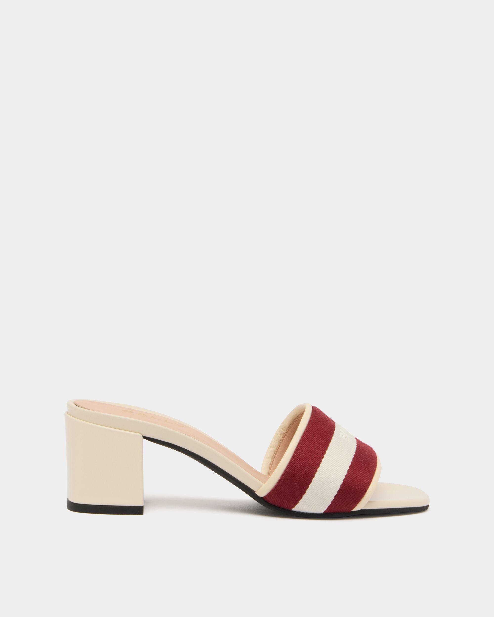 Bally Global - Signature Sandal in Ivory Leather with a Bally Ribbon - White