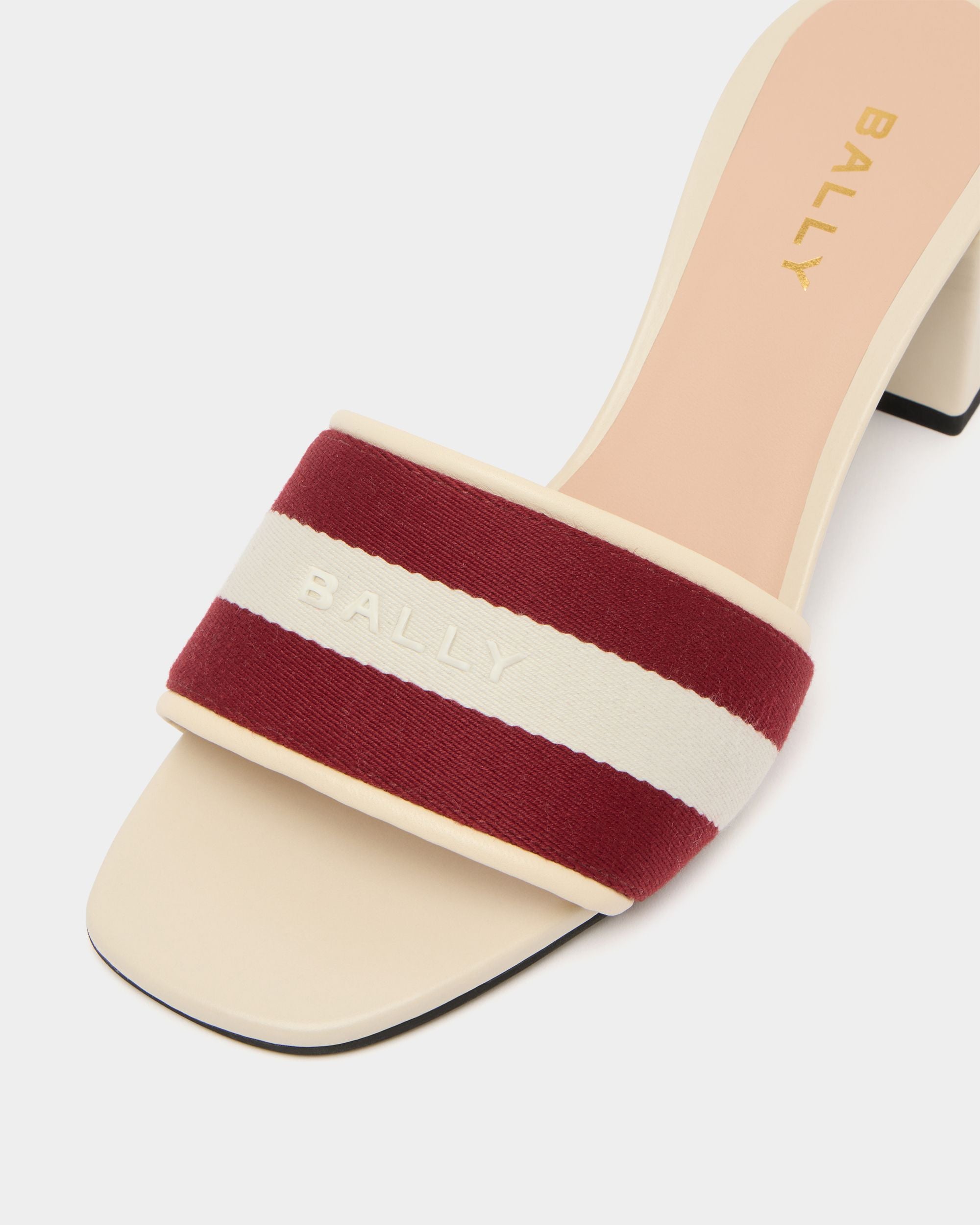 Bally Global - Signature Sandal in Ivory Leather with a Bally Ribbon - White