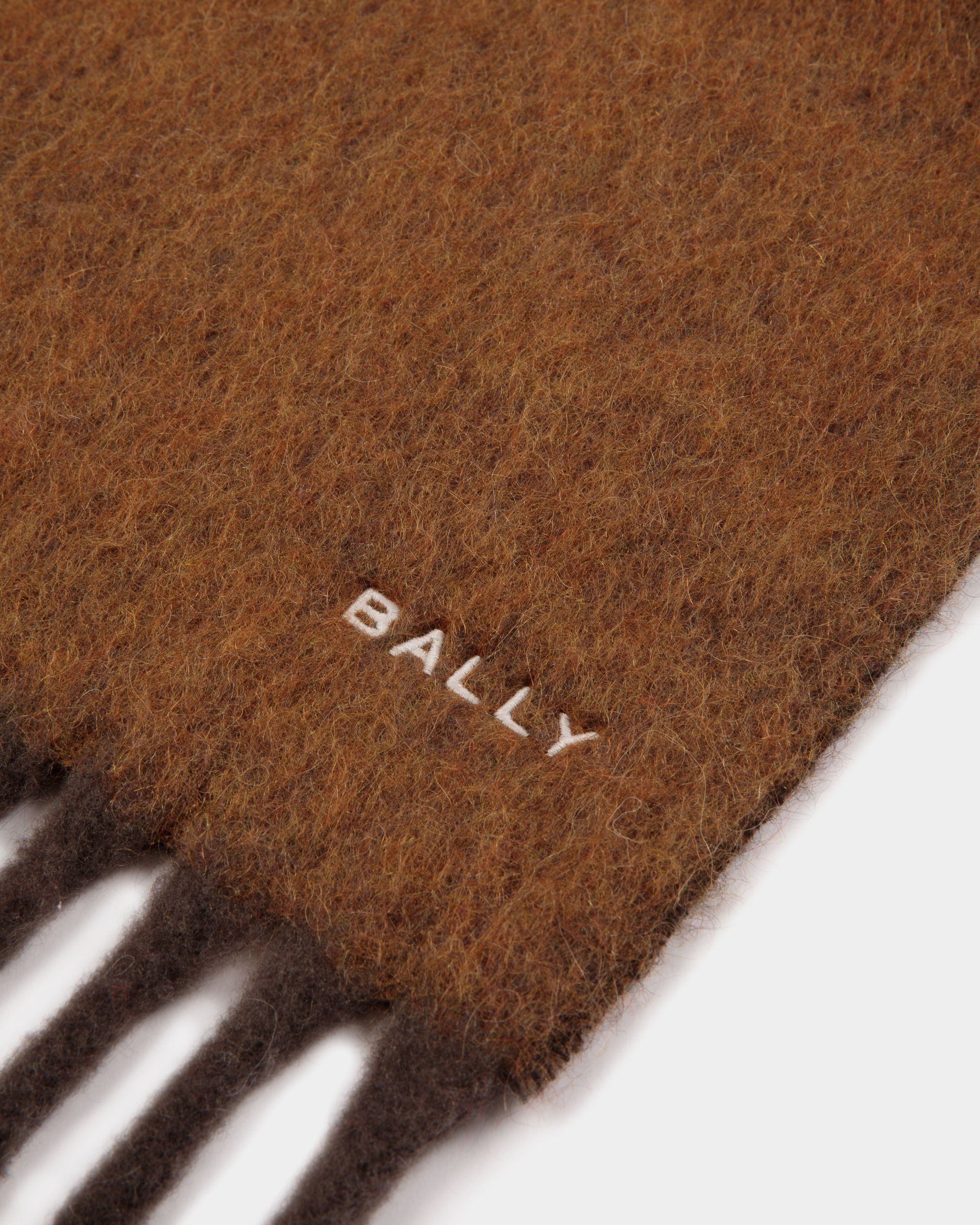 Bally Global - マフラー エバノブラウン＆ブラウン ウールブレンド - ブラウン