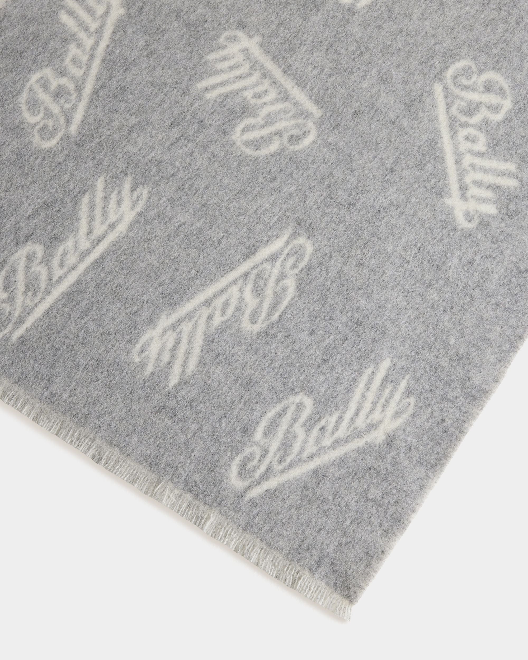 Bally Global - スカーフ ロゴモチーフ グレー＆ホワイト ウール - マルチカラー