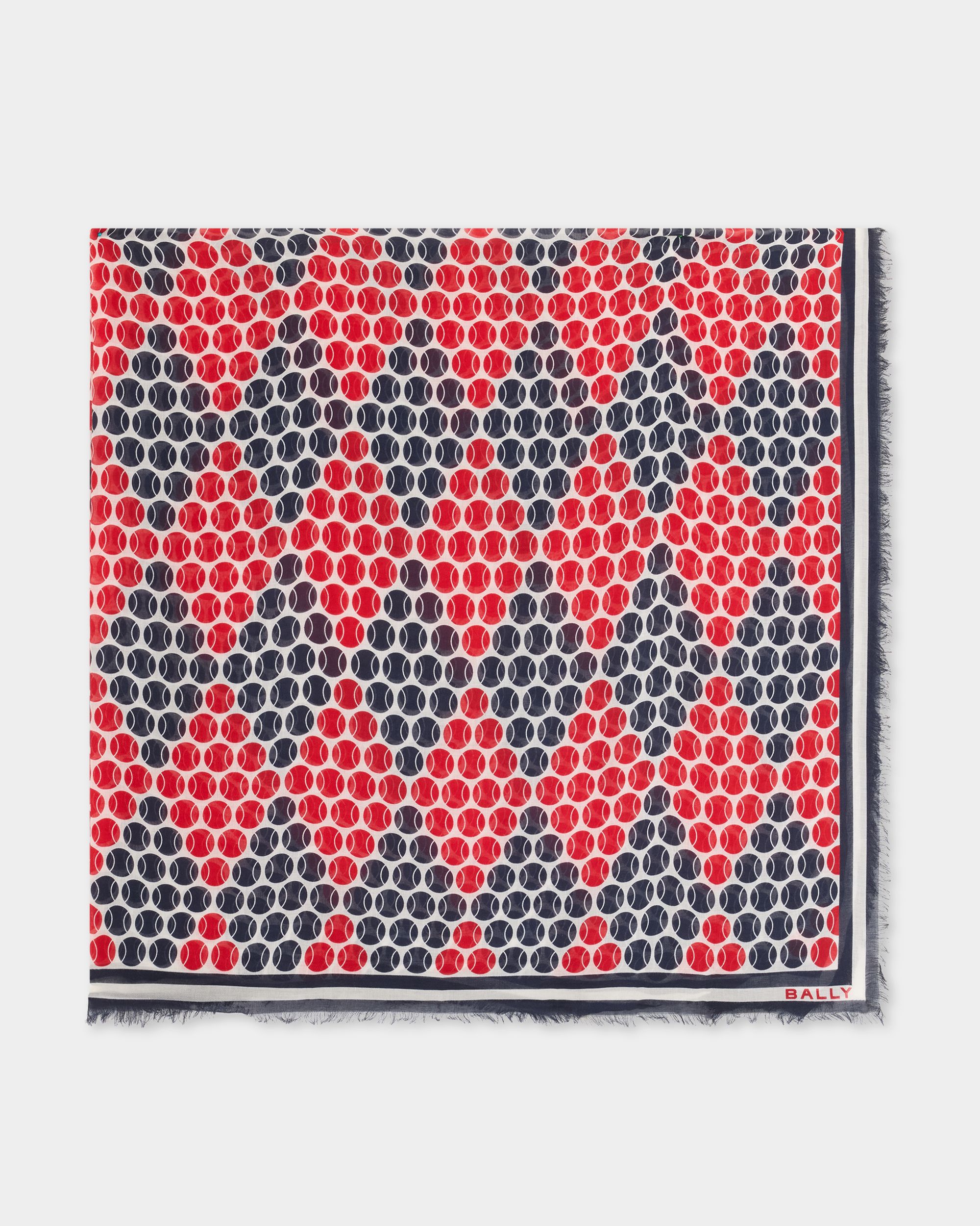 Bally Global - テニスコレクション フラール テニスオールオーバープリント ネイビーブルー モダール＆シルクブレンド - マルチカラー