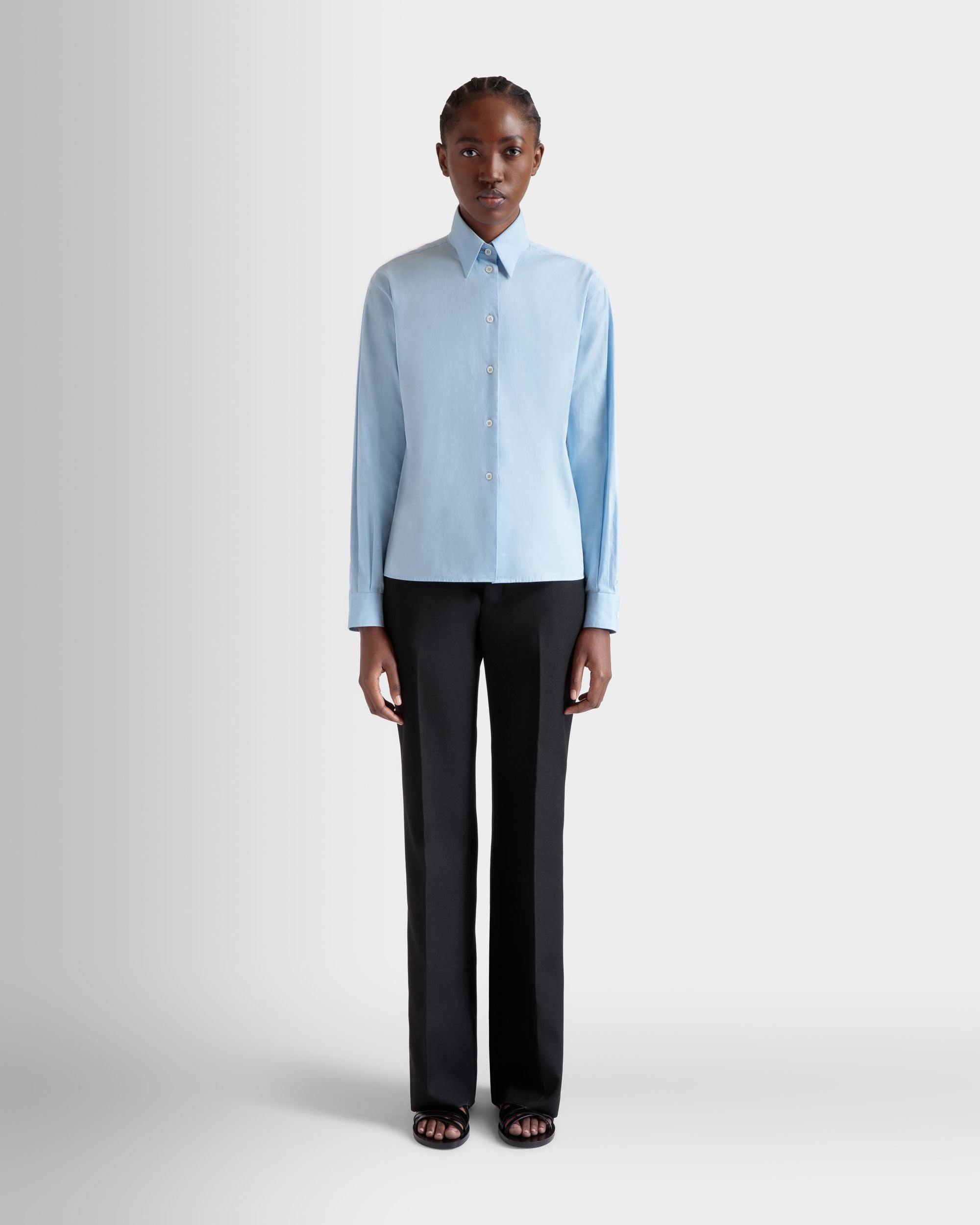 Bally Global - ロングスリーブ シャツ Light Blue コットン - ブルー