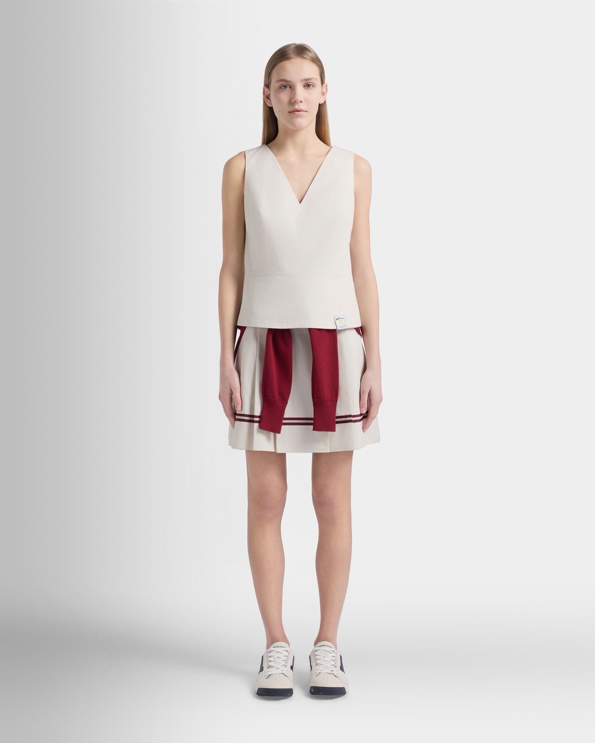 Bally Global - テニスコレクション ノースリーブトップ アイボリーコットン - ホワイト