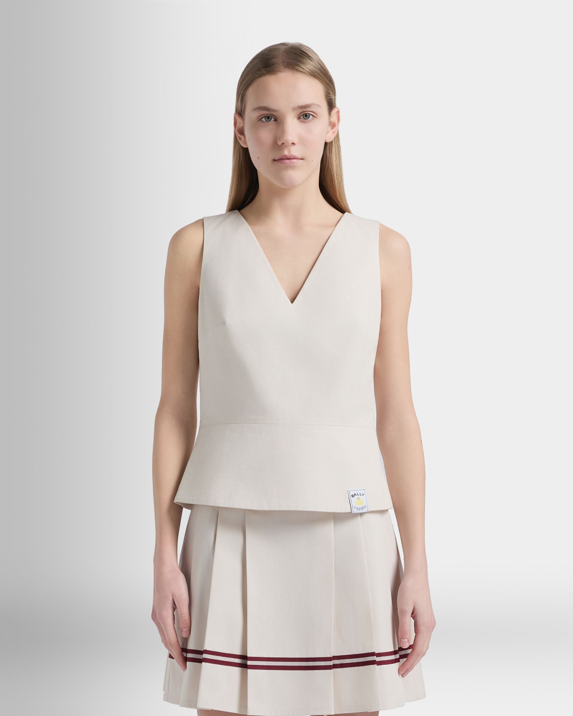 Bally Global - テニスコレクション ノースリーブトップ アイボリーコットン - ホワイト