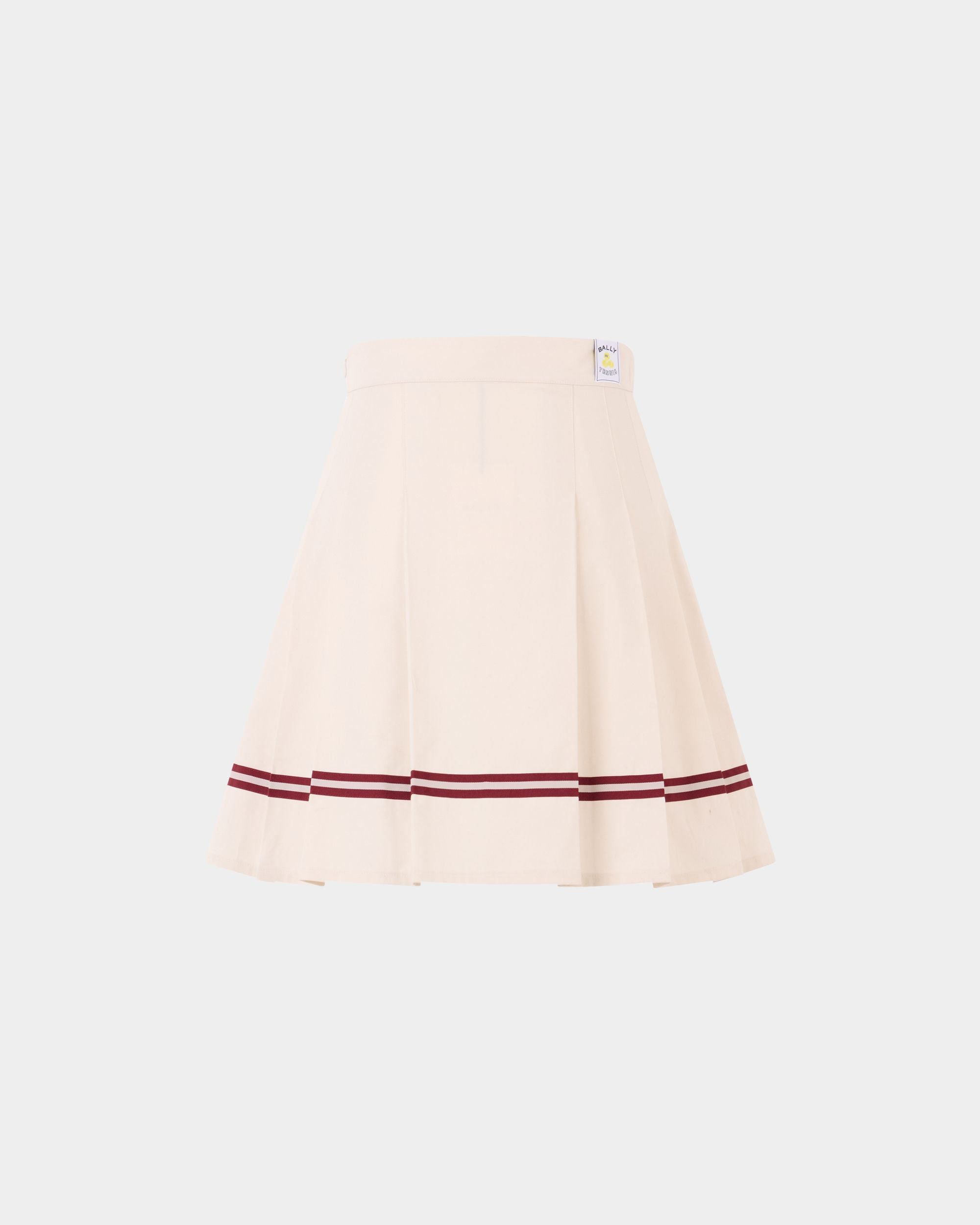 Bally Global - テニスコレクション スカート Bally Ribbonディテール アイボリーコットン - ホワイト