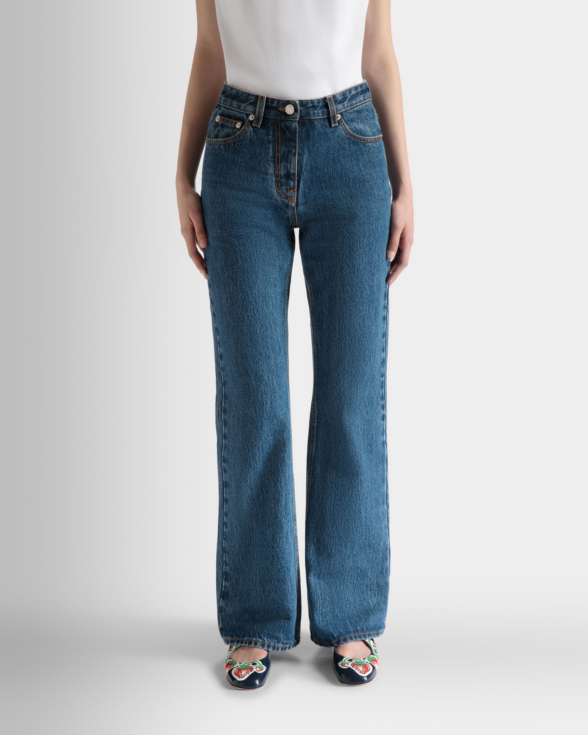 Bally Global - フレア デニムパンツ Medium Blue コットン - ブルー