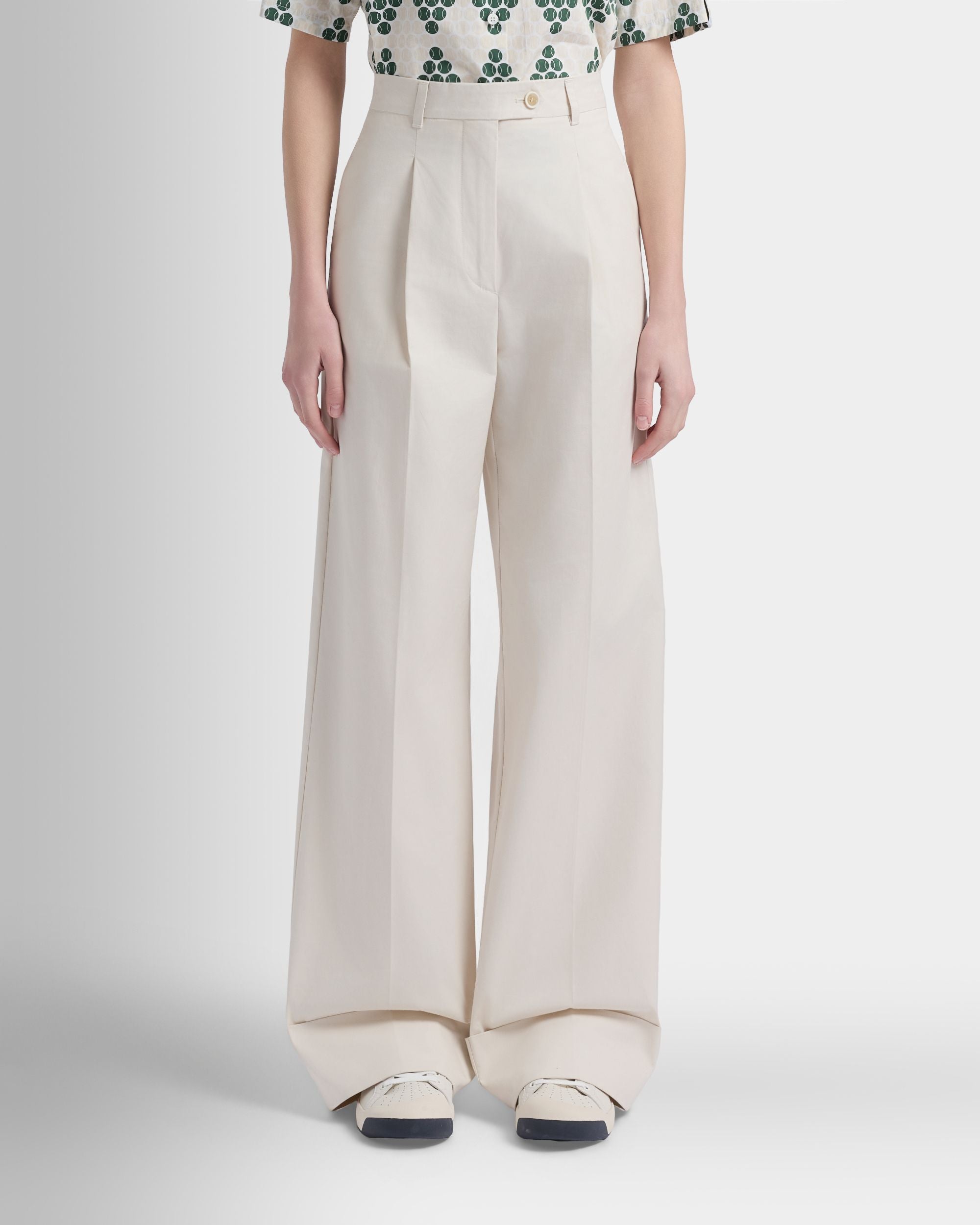 Bally Global - Tennis Collection Trousers in Ivory Cotton - White