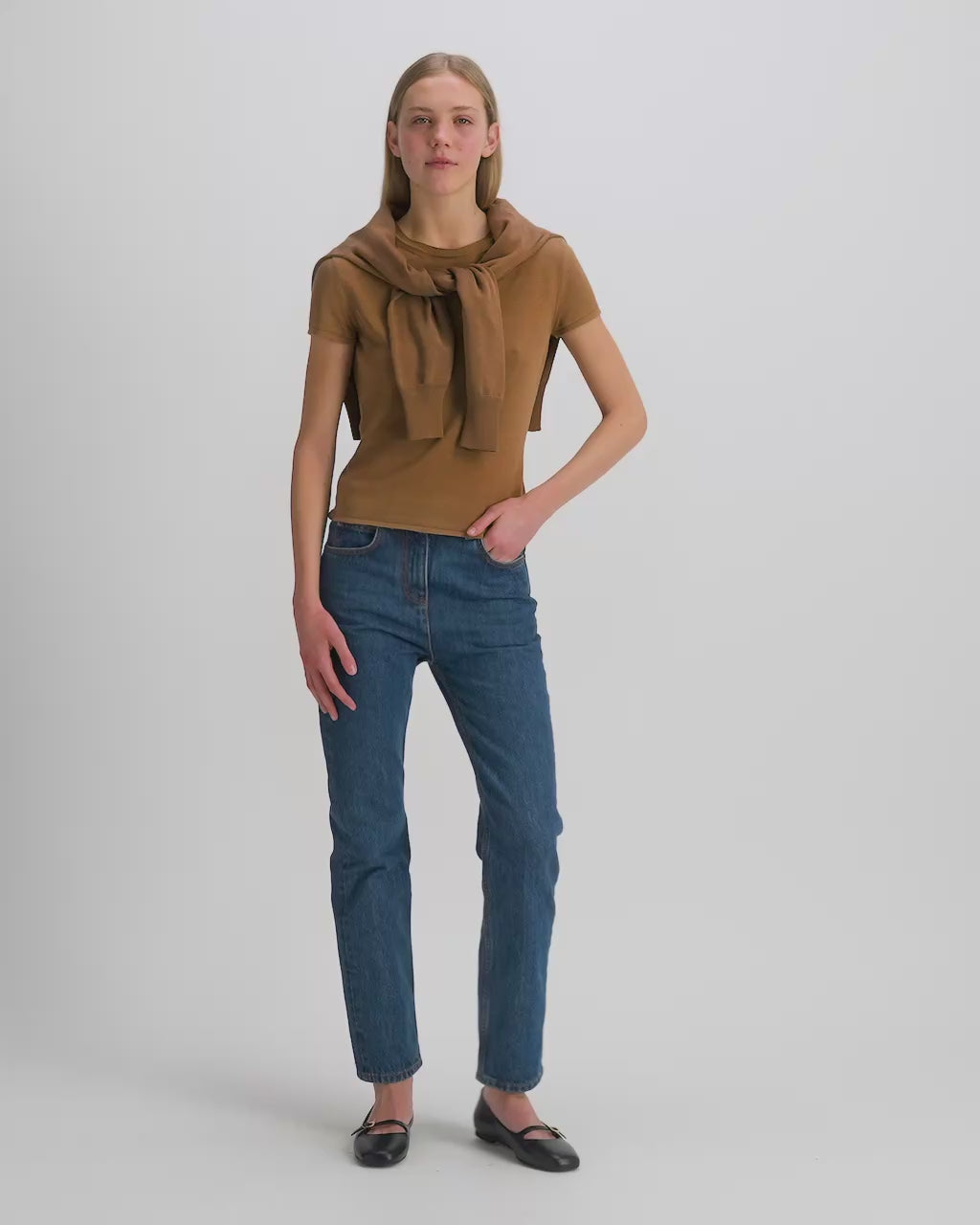 Bally Global - Knit Top in Camel Cotton And Silk - Beige