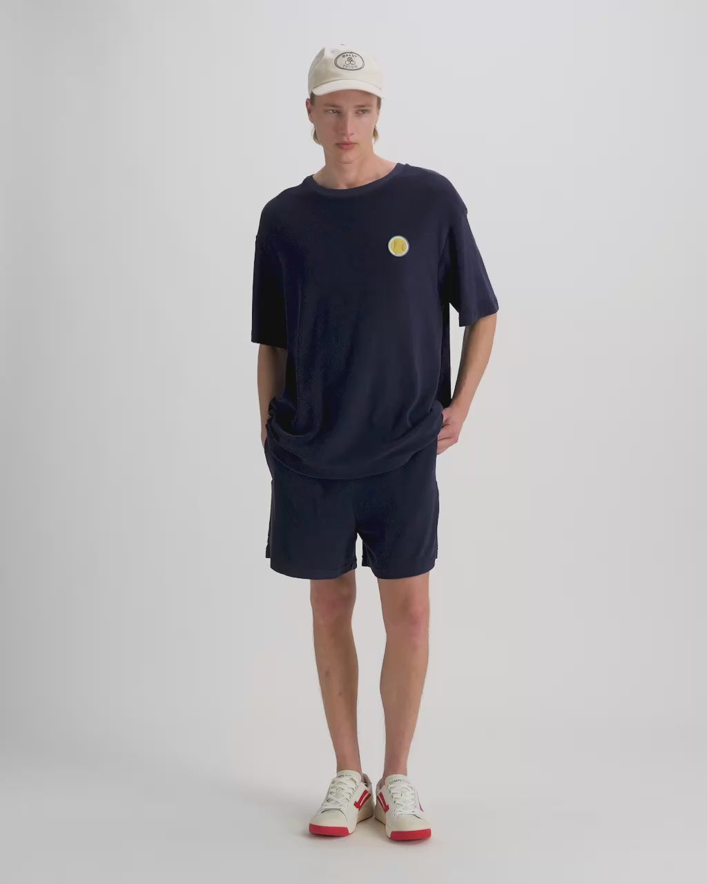 Bally Global - Tennis Collection Baseball Hat in Ivory Cotton with Embroidery - White