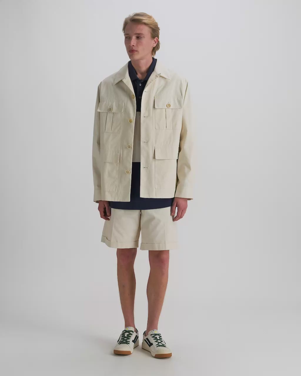 Bally Global - テニスコレクション サハランジャケット アイボリーコットン - ホワイト