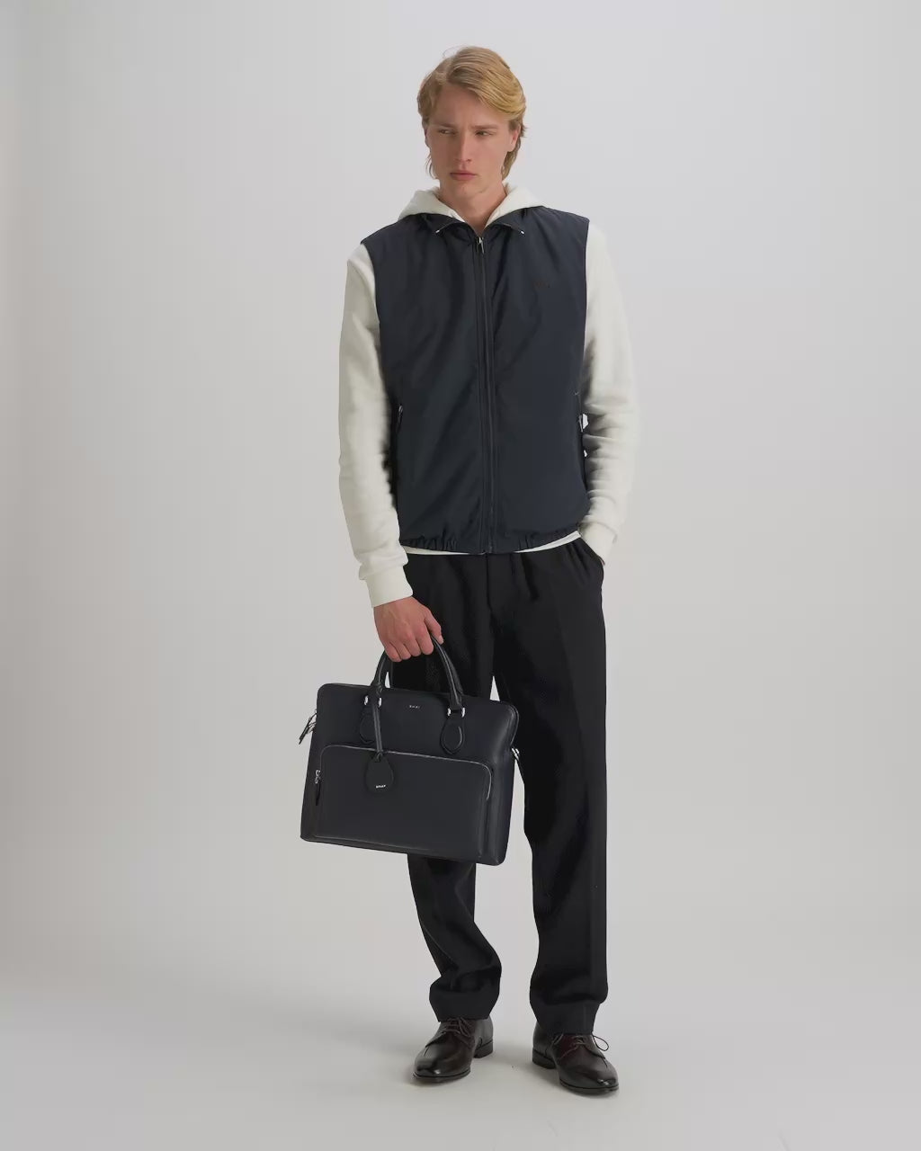 Bally Global - Capitol ブリーフケース ネイビーブルー グレインレザー - ブルー