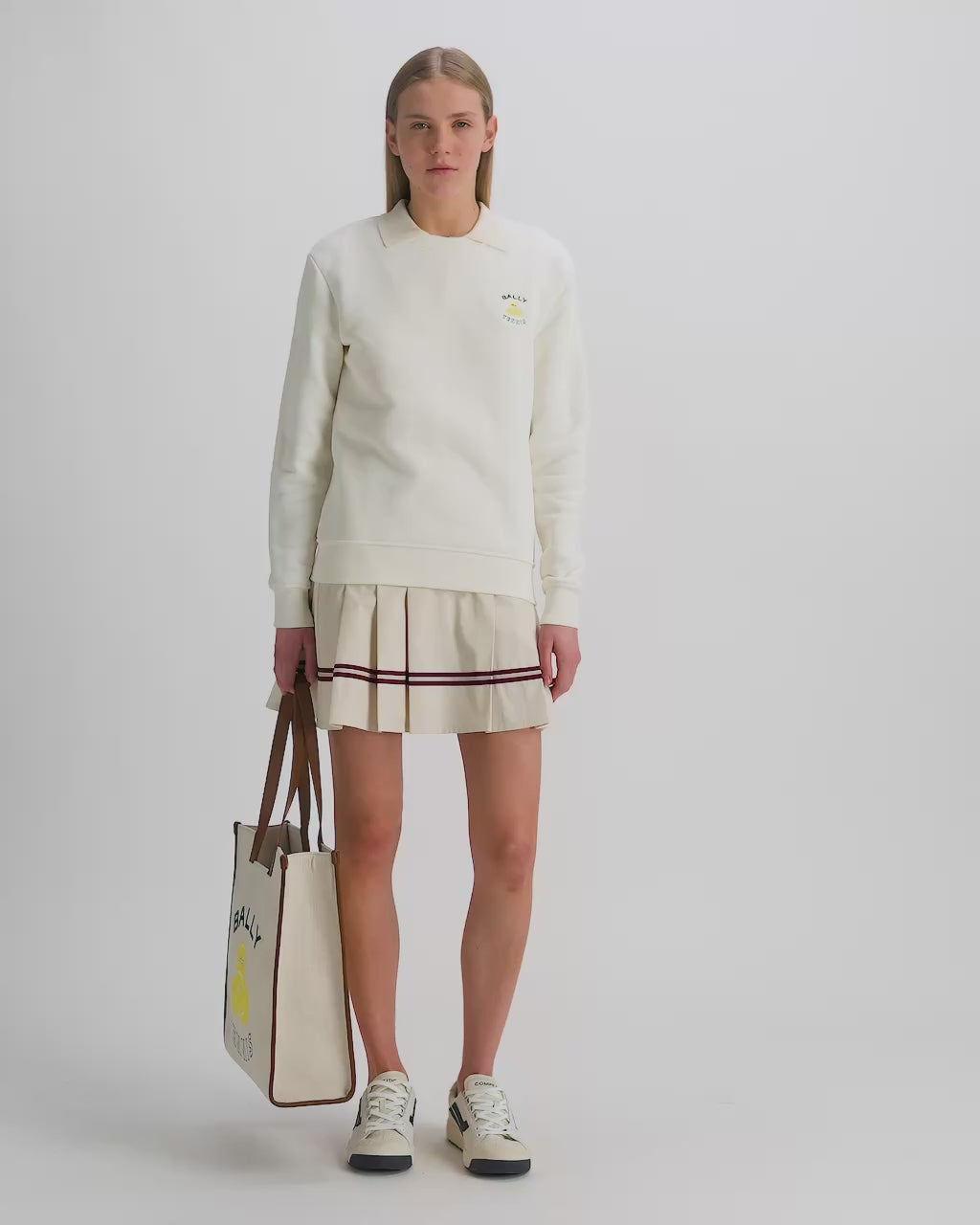 Bally Global - テニスコレクション トートバッグ アイボリーコットンキャンバス - ホワイト