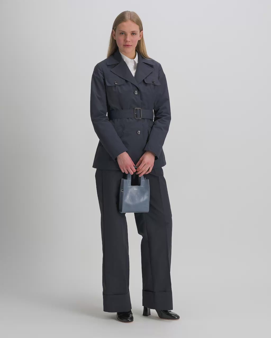 Bally Global - Easy Bally Small Tote Bag in Light Blue Leather - Blue