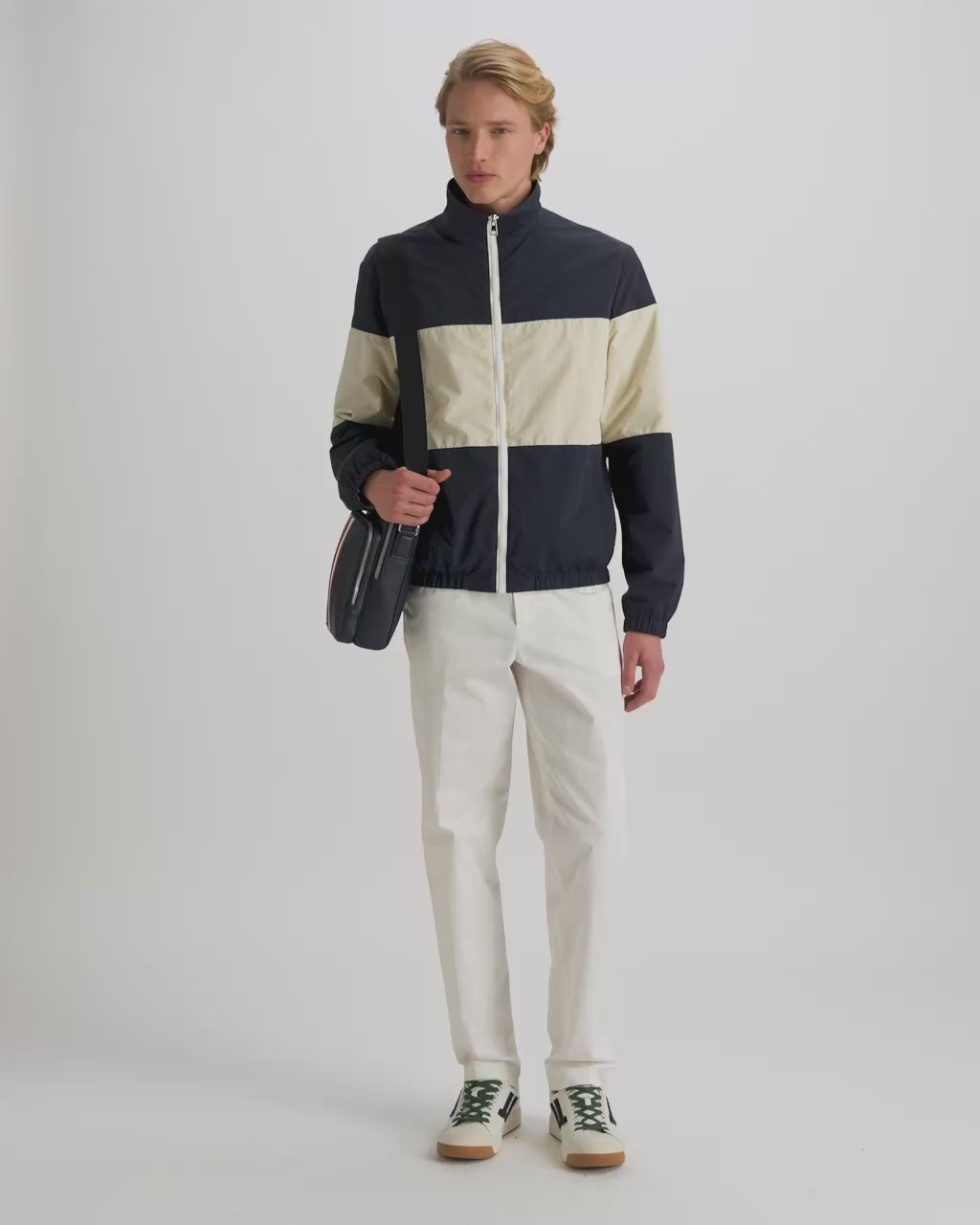 Bally Global - Mythos Crossbody Bag in Navy Blue Recycled Leather - Blue