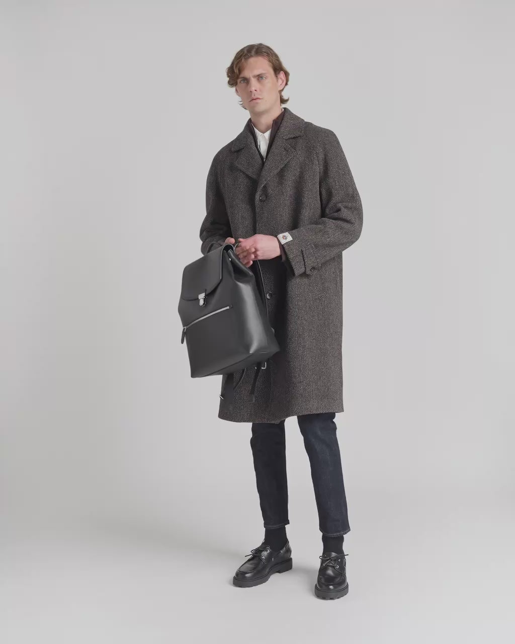 Men's ブラック Capitol バックパック ブラック グレインレザー