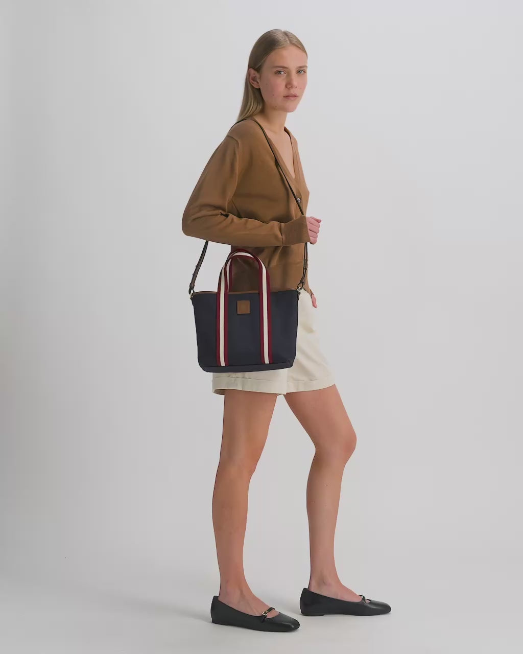 Bally Global - Edelbliss トートバッグ ネイビーブルーキャンバス Bally Ribbon - ブルー