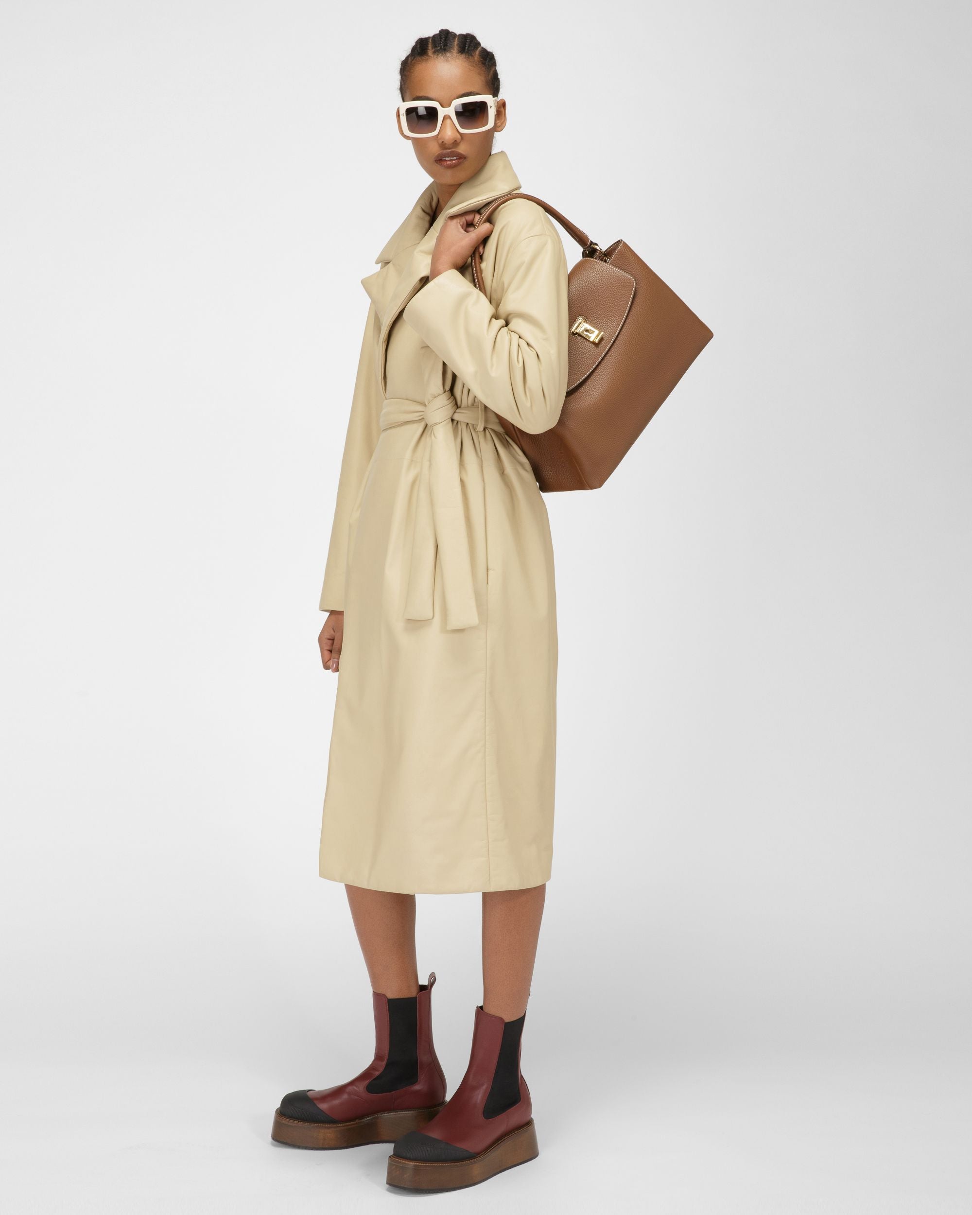 Layka ブラウン レザー トップハンドルバッグ - 女性 - Bally - 02