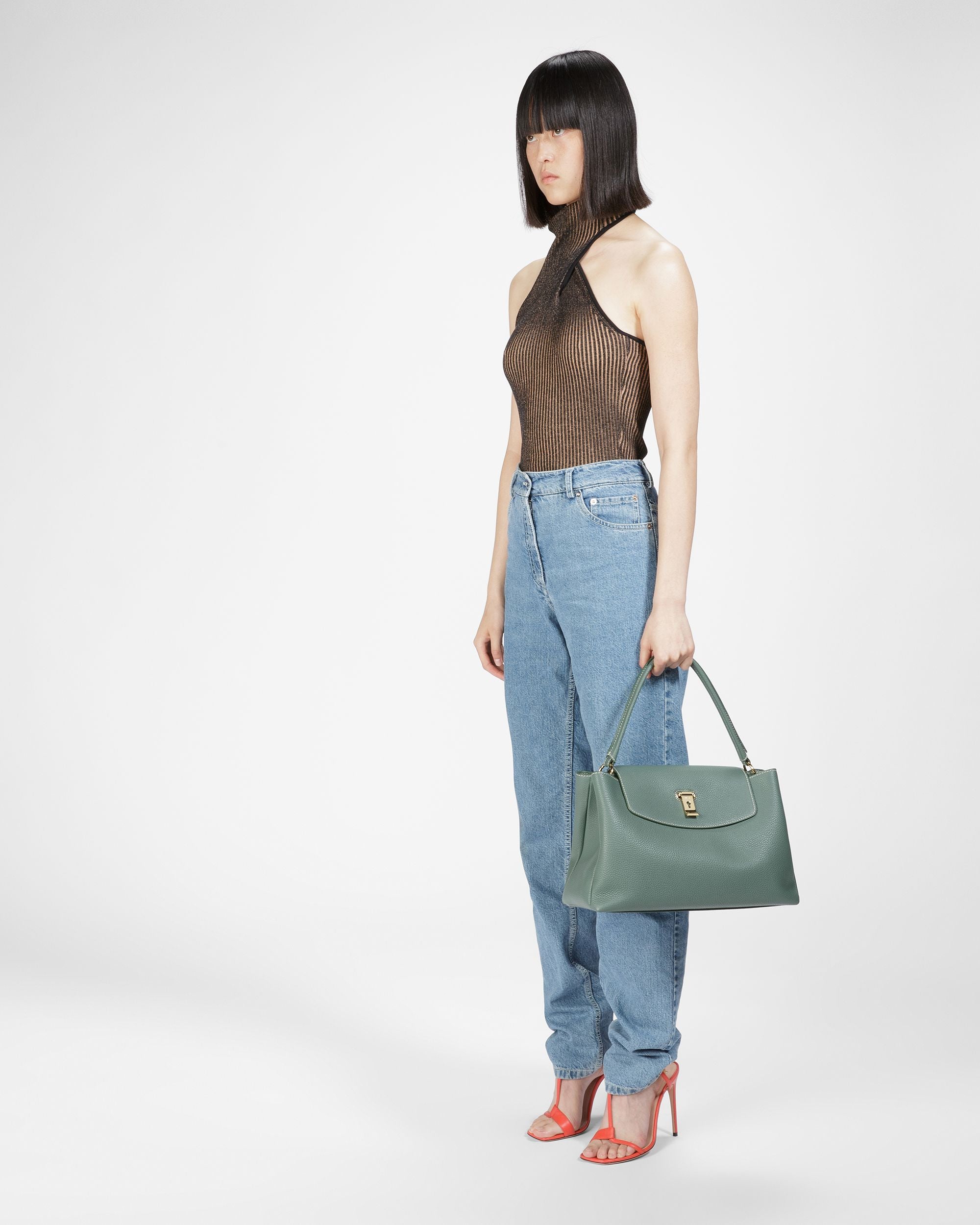 Layka セージ レザー トップハンドルバッグ - 女性 - Bally - 06