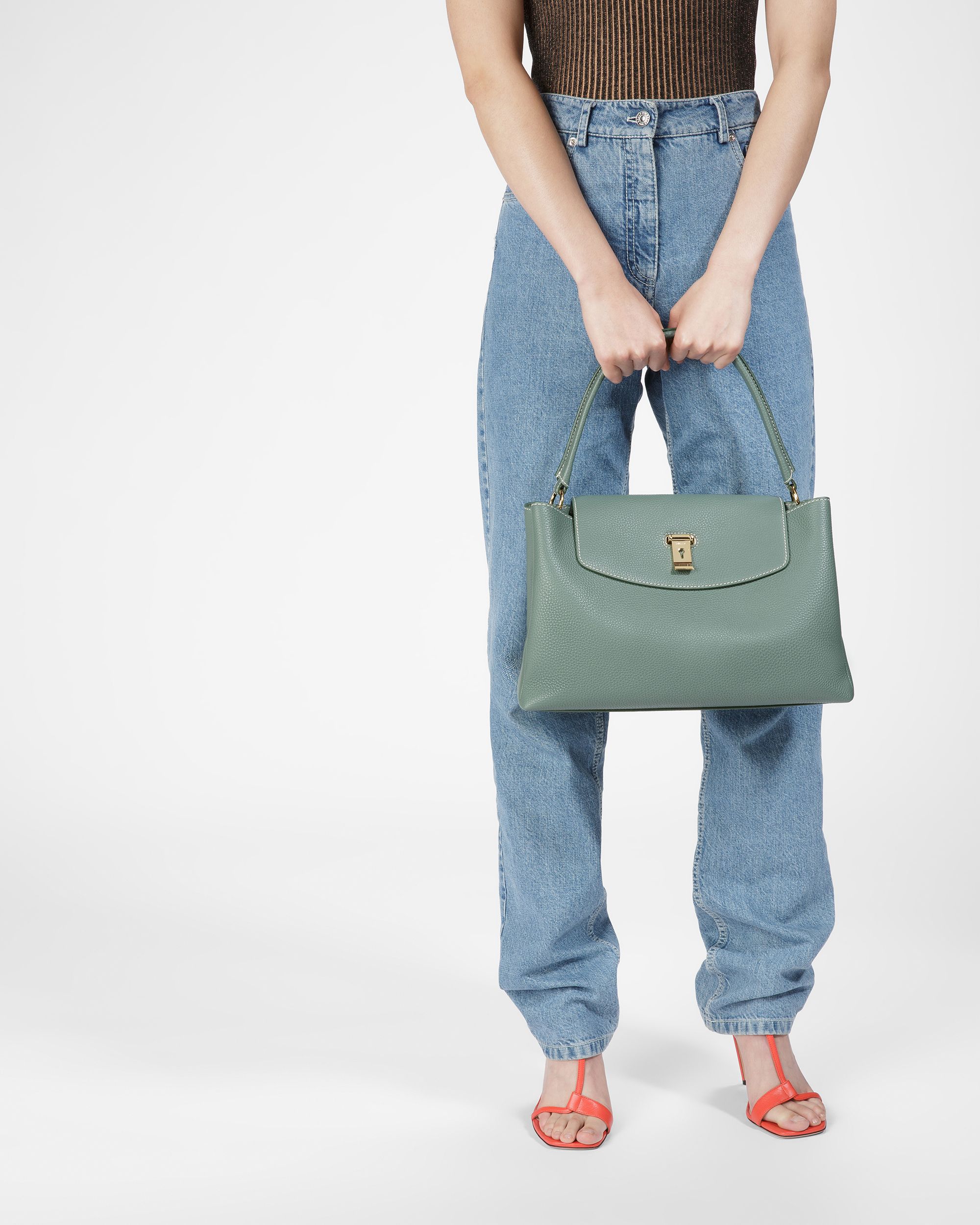 Layka セージ レザー トップハンドルバッグ - 女性 - Bally - 08